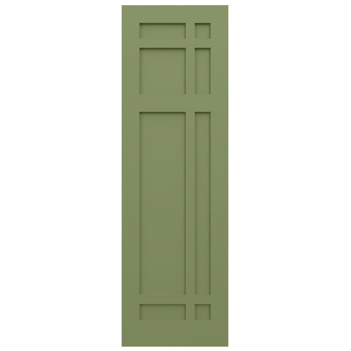 Ekena Millwork TFP001SJ15X039MG True Fit PVC San Juan Capistrano Mission Style Shutters - 15x39 Inch Moss Green Fixed Mount Window Shutters (Pair, Hardware Not Included) - Perfect for Living Room, Bedroom & Outdoor Spaces