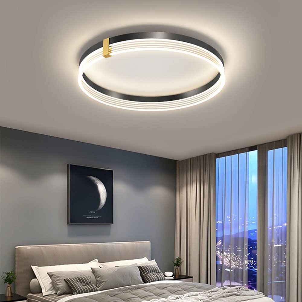Modern LED Flush Mount Ceiling Light - Dimmable Remote Control Lighting Fixture 3000K-6500K for Living Room, Kitchen, Bedroom | Energy Efficient Home & Office Lighting Solution