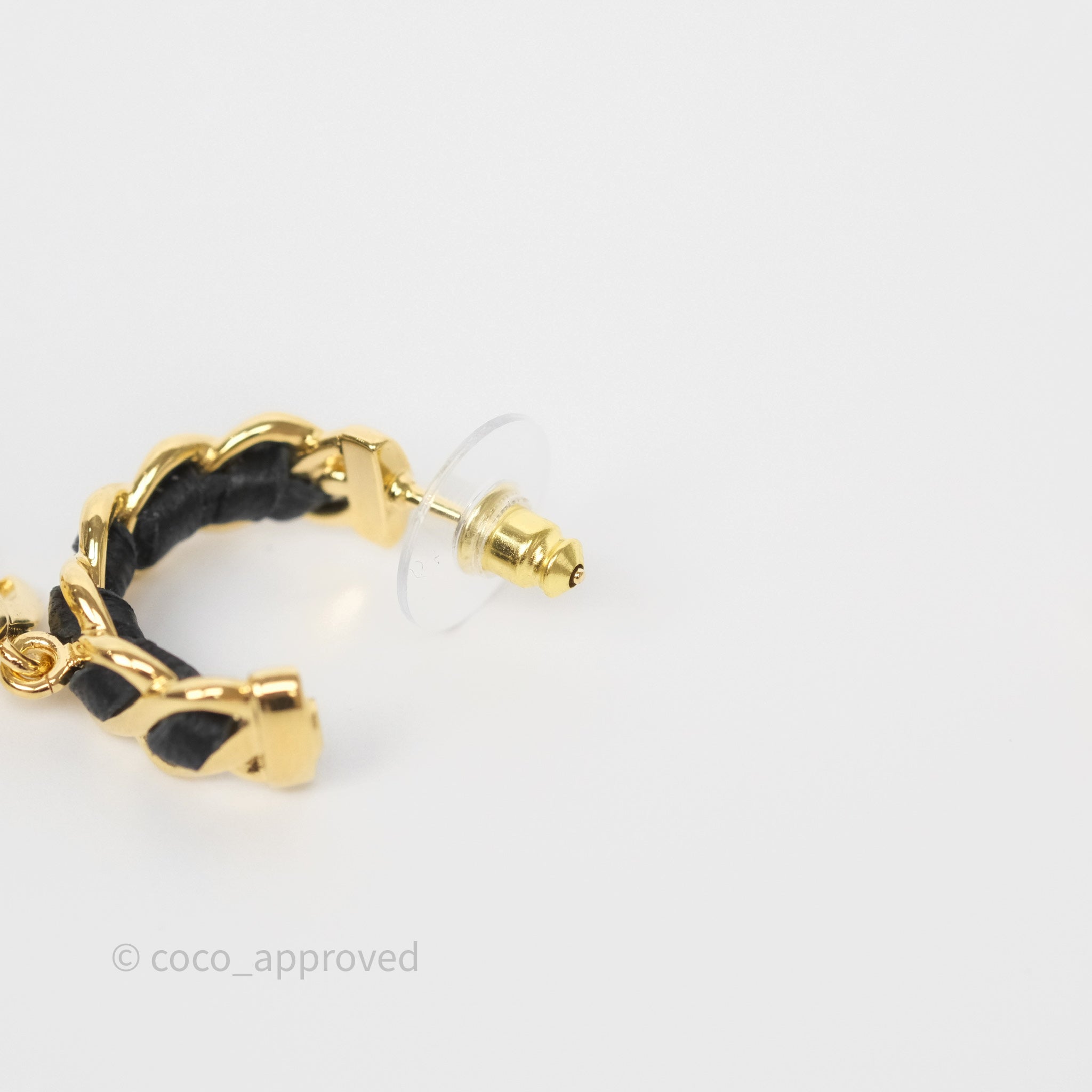 Chanel Braided Drop CC Hoop Earrings 24K Gold Plated - Luxury Fashion Jewelry for Women, Elegant Gift for Birthday, Anniversary & Special Occasions