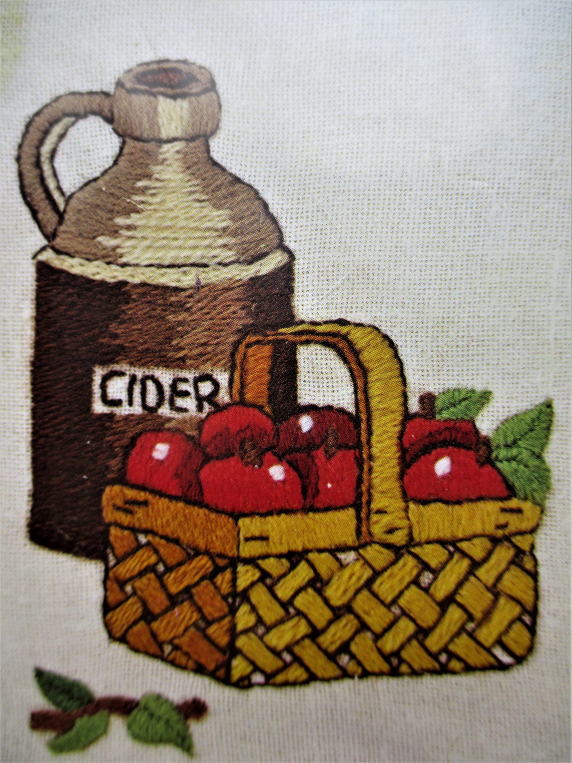 Connie Blyler Cider Embroidery Kit - DIY Hand Embroidery Starter Set for Beginners, Perfect for Home Decor, Gifts & Craft Projects