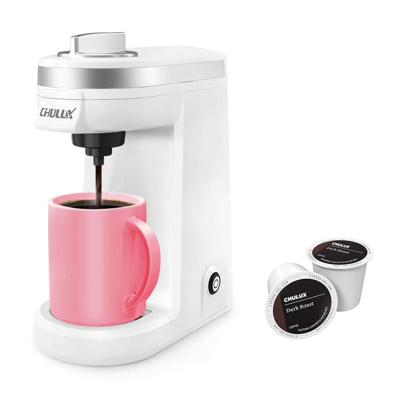 CHULUX 2-in-1 Mini Trip Coffee Maker - Compatible with K-Cups & Ground Coffee, Single Serve Coffee Machine for Americano & Espresso | Portable Pod Brewer for Home, Office & Travel Use