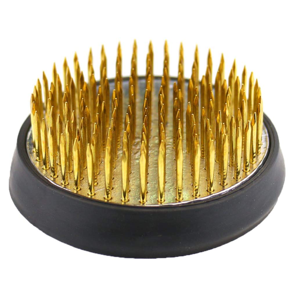 Japanese Ikebana Flower Arrangement Metal Pin Holder - Round Bouquet Stand for Floral Design, Wedding Centerpieces, and Home Decor