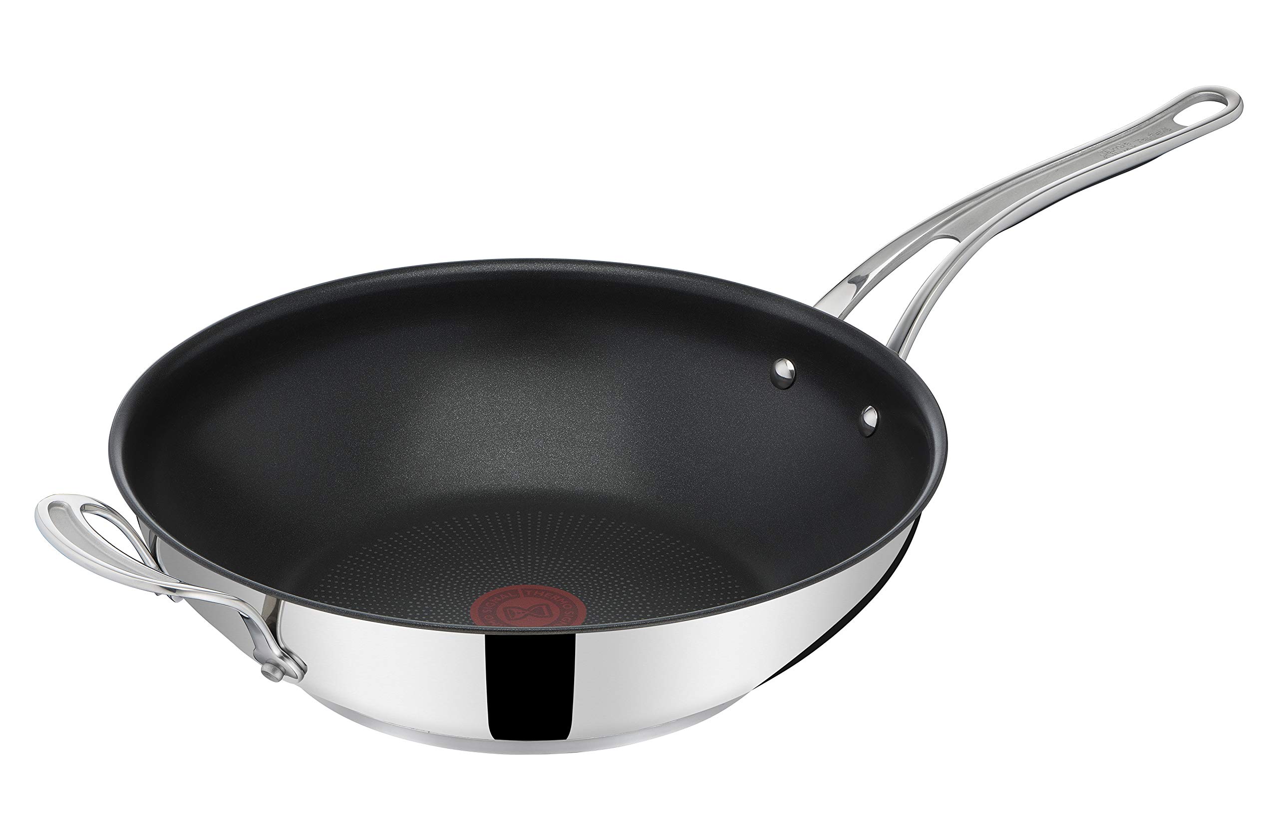 Tefal Jamie Oliver Cook's Classics E3068835 Nonstick Wok Pan - 28cm Induction Compatible, Oven Safe Stainless Steel with Riveted Handle - Perfect for Stir-Fry, Sautéing & Asian Cooking