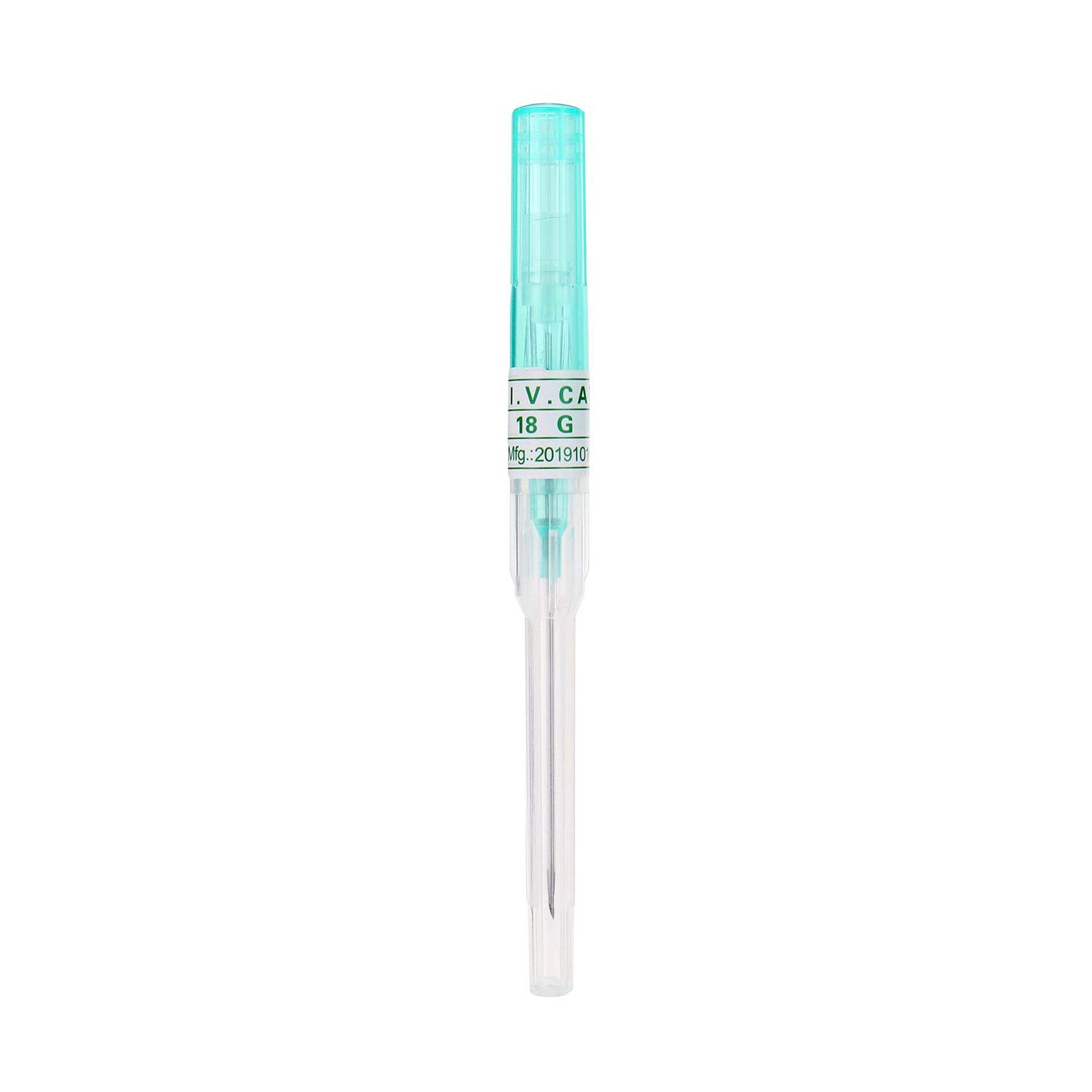 18G Catheter Piercing Needles - Box of 50pcs, IV Catheter Needles for IV Start Kit Supplies (Green) | Professional Medical Needles for IV Therapy, Blood Draw & Tattoo Procedures