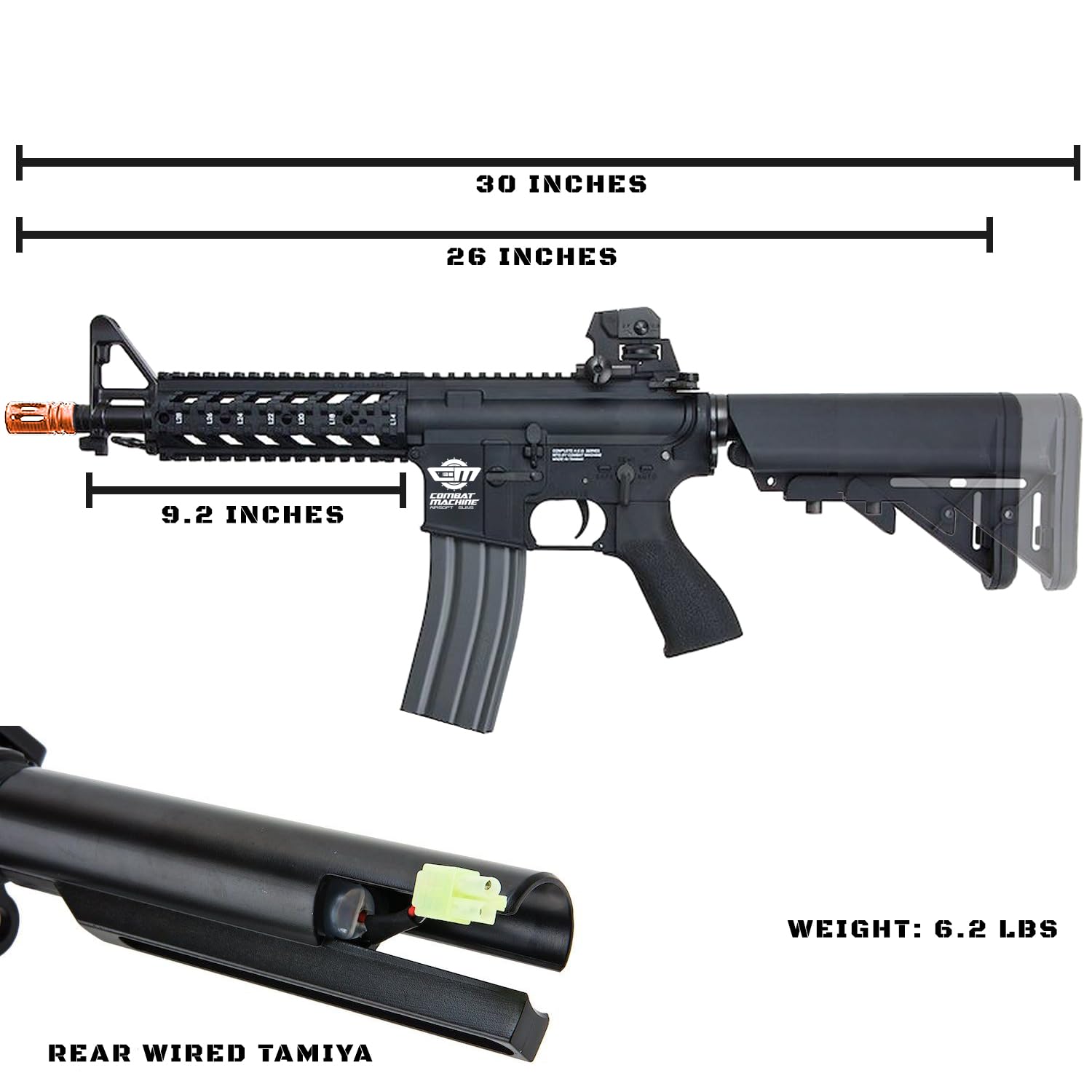 G&G Airsoft Combat Machine M4 Raider - High Performance Full Metal Gearbox AEG Rifle with Integrated RAS & Crane Stock | Perfect for Airsoft Battles, Tactical Training & Outdoor Shooting Games