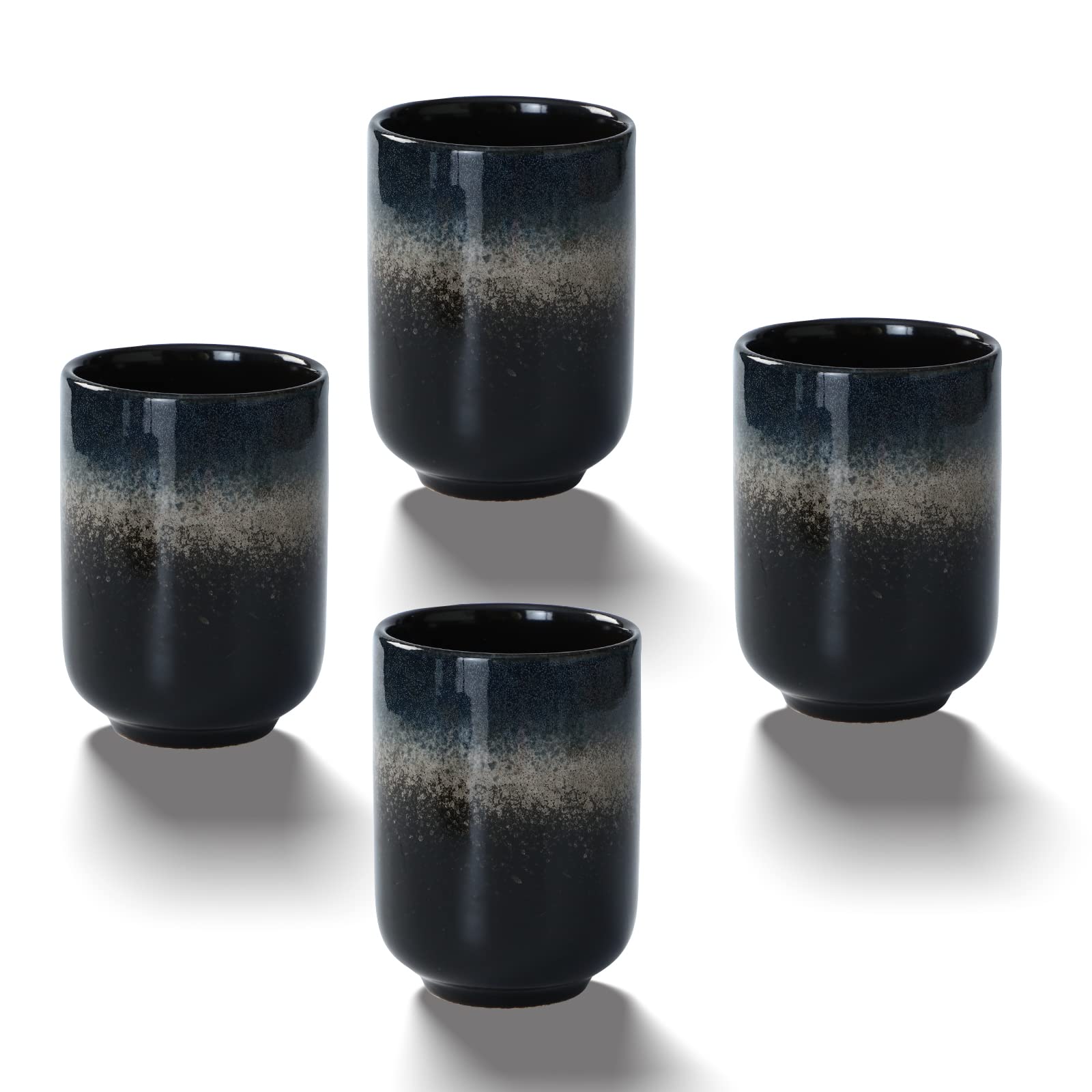 Premium 4-Piece Ceramic Tea Set - Chinese Style Gradient Color Tea & Coffee Cups - Perfect for Home, Office, and Gifts