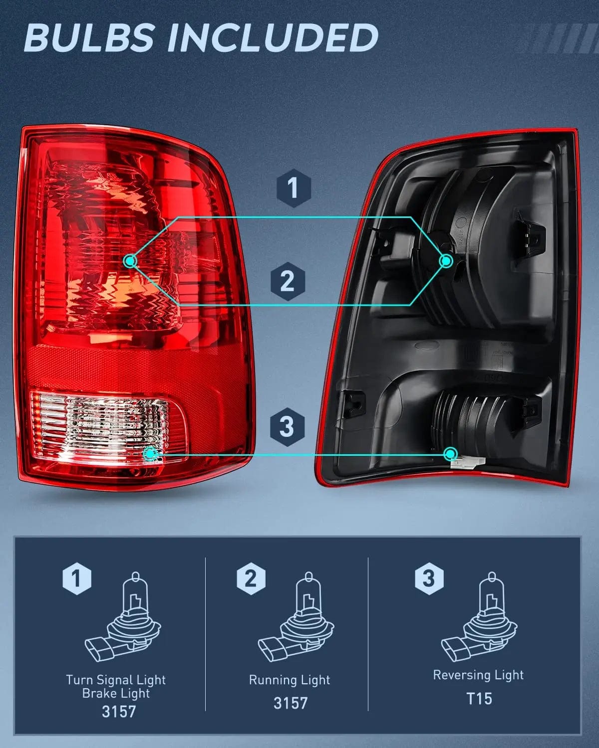 Dodge Ram 1500/2500/3500 Tail Light Assembly (2009-2018) - Passenger Side Rear Lamp Replacement - OE Style Fit for Pickup Trucks - Perfect for Night Driving & Enhanced Vehicle Safety