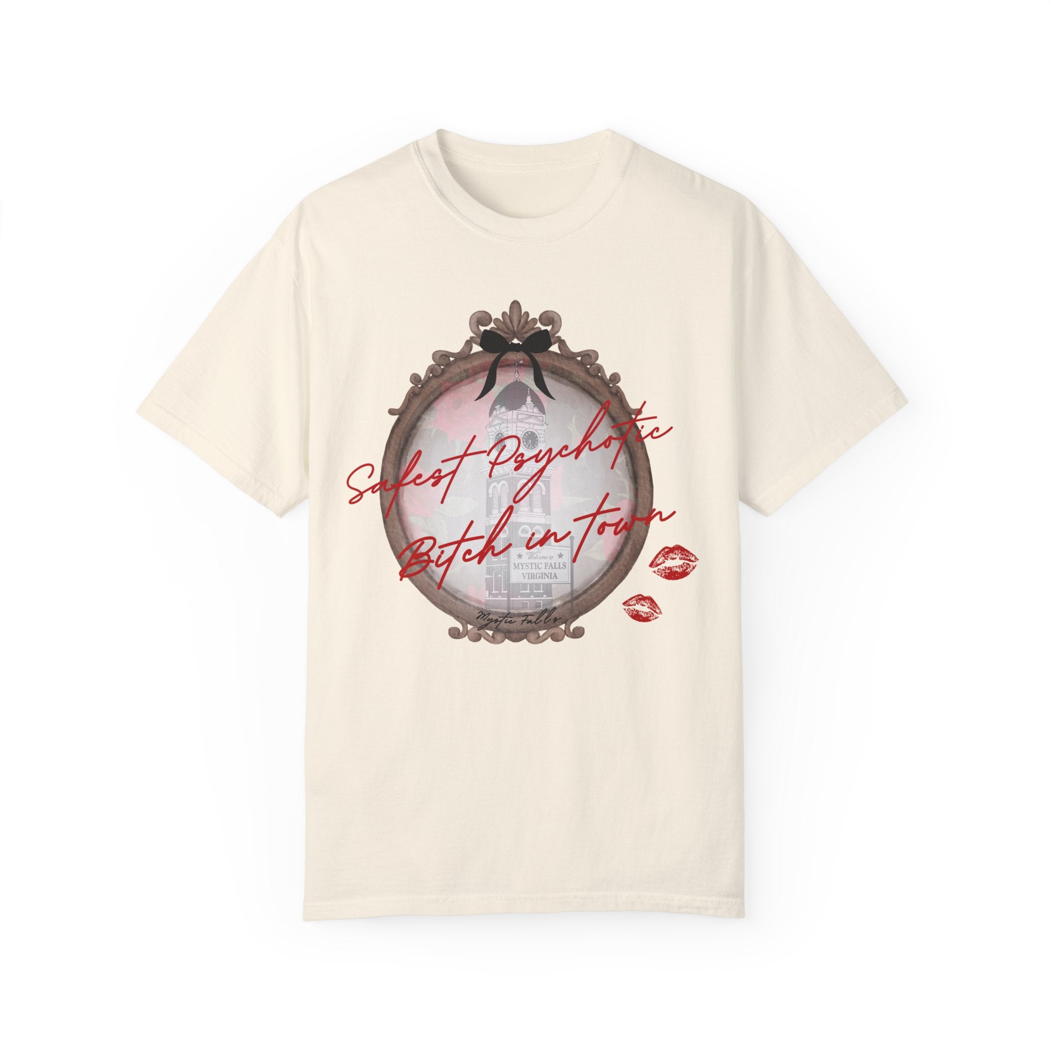 Funny 'Safest Psychotic B*tch' Graphic T-Shirt for Women - Sarcastic Humor Tee - Perfect for Parties, Gifts & Everyday Wear