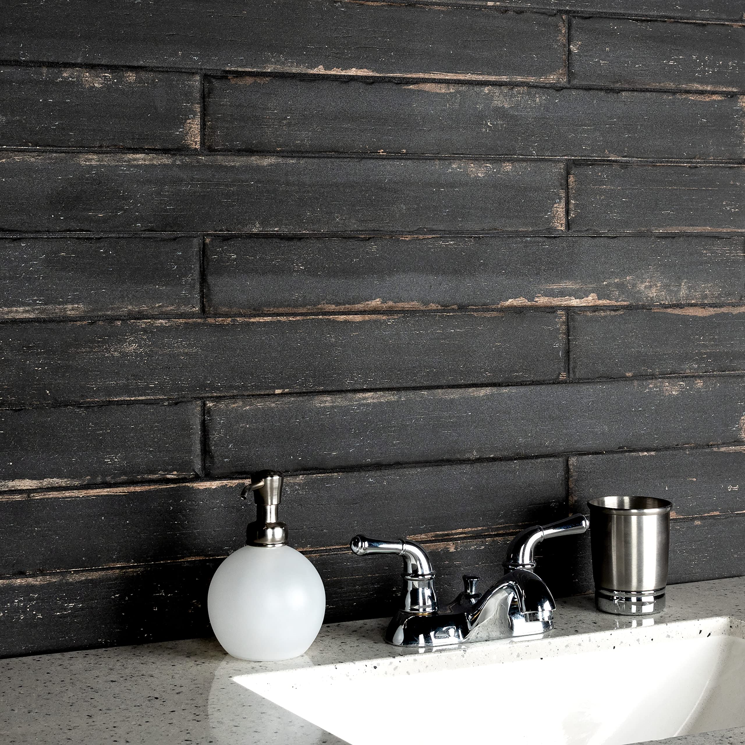Merola Tile Retro Nero 2-3/4