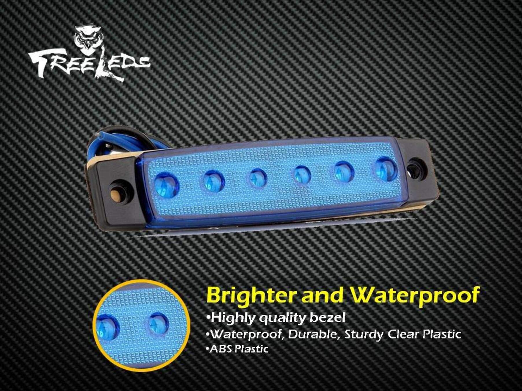 12V Marine LED Strip Lights for Boats - Blue Lens Waterproof Deck Lighting (Pack of 2) - Perfect for Cabin, Cockpit & Night Navigation