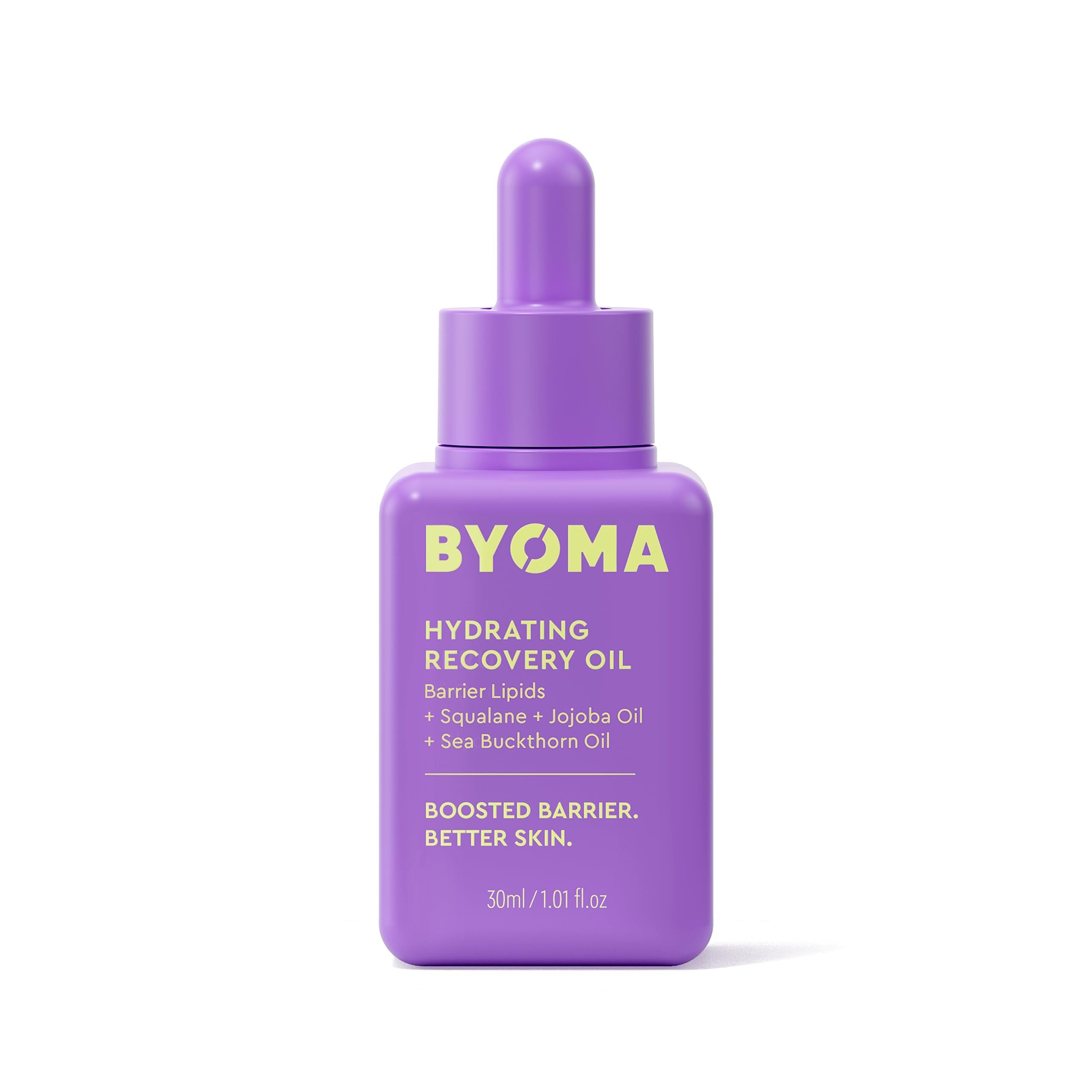 BYOMA Hydrating Recovery Oil - Luxury Face Oil with Squalane, Jojoba Oil & Seabuckthorn Oil for Instant Radiant Glow - Barrier Repair Facial Oil for Dry & Sensitive Skin - 1.01 fl oz - Perfect for Nighttime Skincare & Post-Workout Recovery