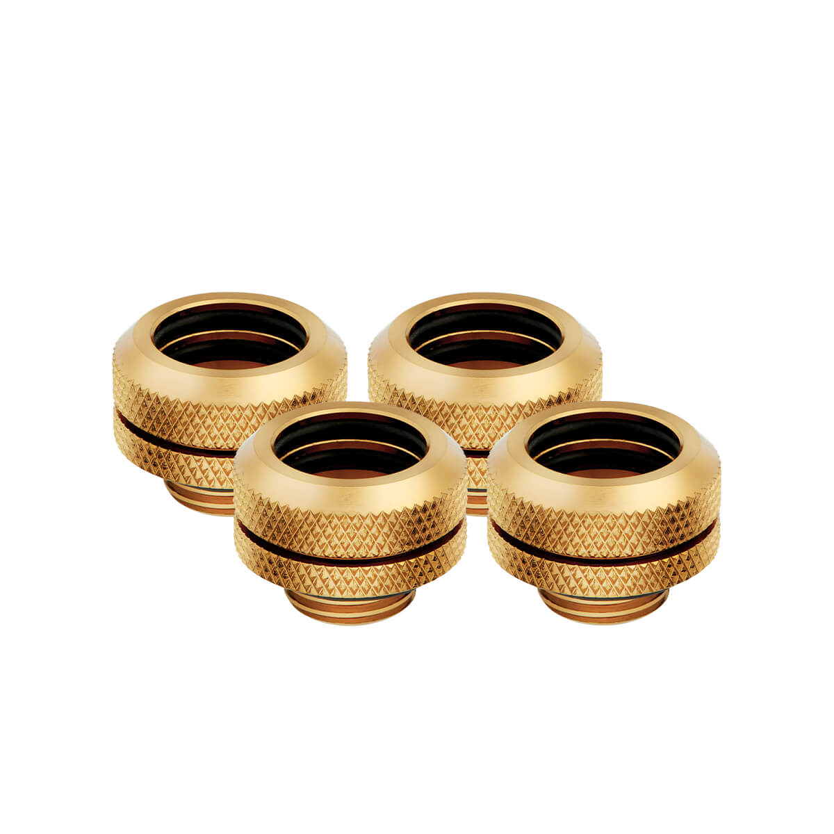 Corsair Hydro X Series XF Hardline 14mm Compression Fittings 4-Pack in Gold - Perfect for Custom PC Water Cooling Builds and Gaming Rigs