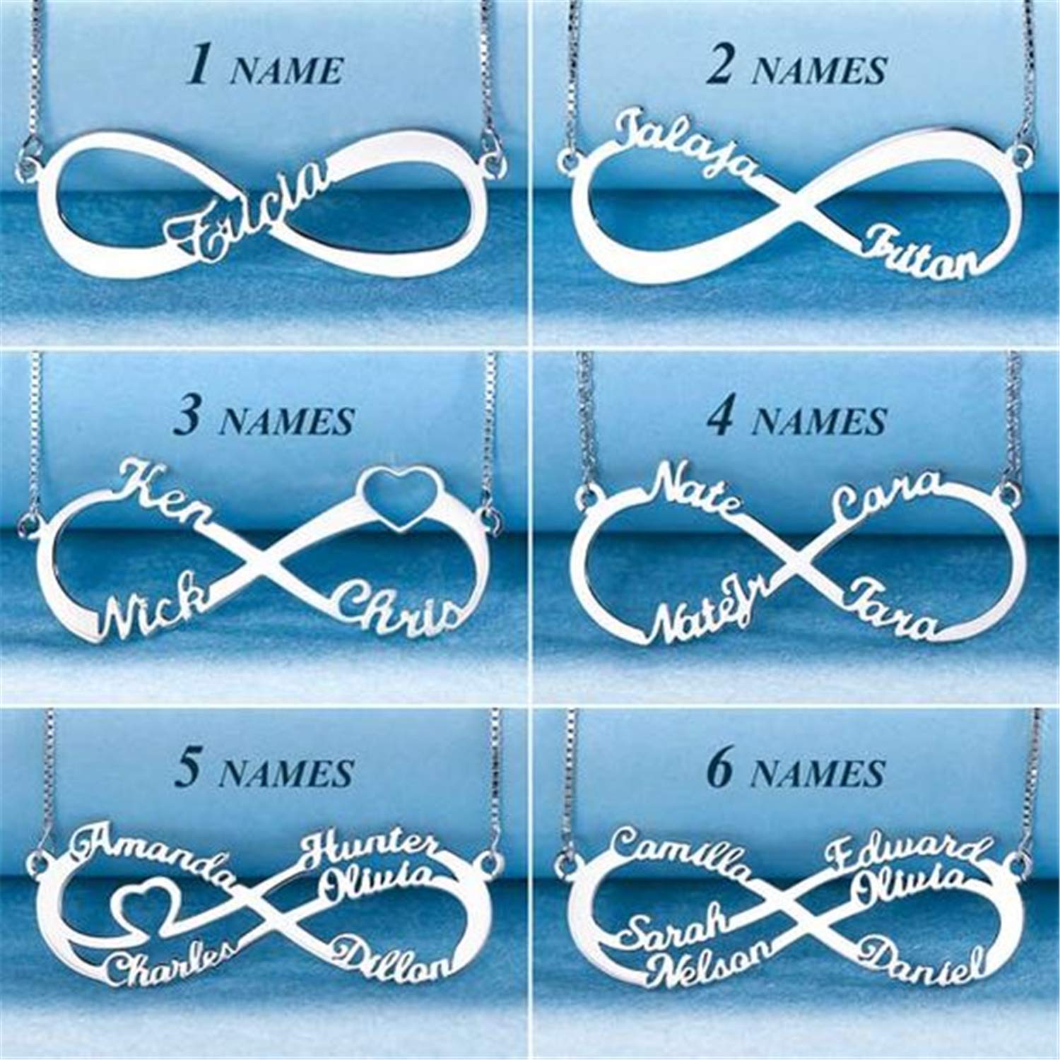 Personalized Infinity Name Necklace - Custom Family Name Pendant in Brass | Eternal Infinity Jewelry Gift for Mom, Wife, Daughter | Anniversary, Birthday, Mother's Day Present