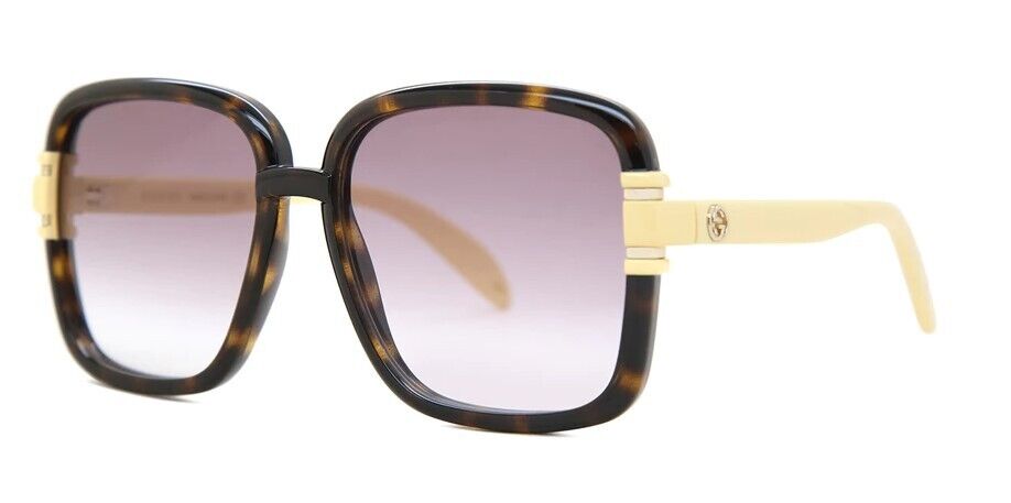 Gucci GG1066S 004 Havana Purple Gradient Butterfly Women's Sunglasses - Stylish UV Protection Shades for Summer, Beach & Outdoor Fashion Accessories
