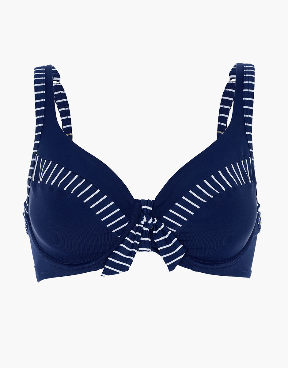 Women's Blue Microfiber Underwire Swimsuit - Perfect for Beach Vacations, Pool Parties & Summer Getaways