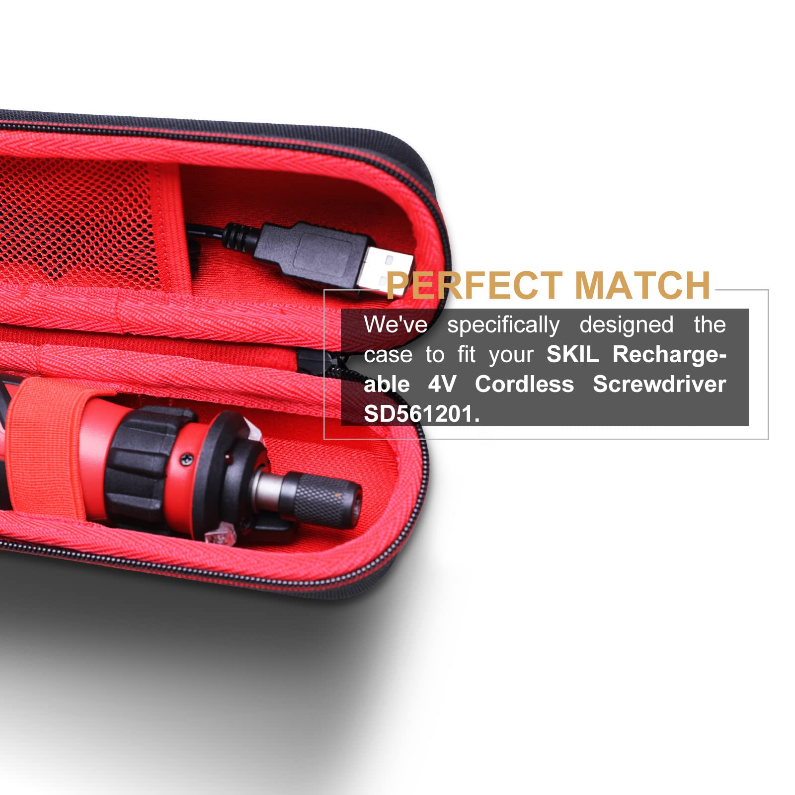 LTGEM Hard Protective Case for SKIL SD561201 4V Cordless Screwdriver - Durable Travel Storage Bag for Power Tools (Ideal for Job Sites, Home DIY Projects & Tool Organization)