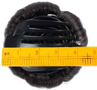 V WOMEN Set of 1 Black Hair Clutchers - Artificial Juda Hair Extensions for Bun Decoration | Women's Stoned Jua Hair Accessories | Perfect for Parties, Weddings & Special Occasions