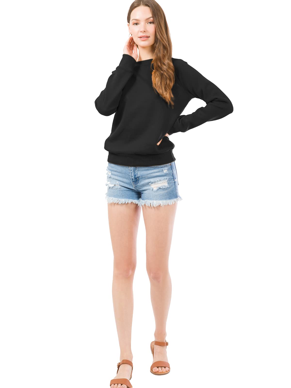 Olivia Women's Fleece Crewneck Sweatshirt - Soft & Comfortable Pullover Sweater for Fall & Winter | Casual Outfits, Layering, Lounge Wear, Weekend Errands