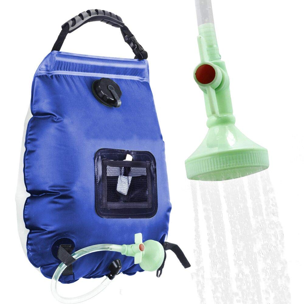 **Clicic 5 Gallon (20L) Solar Shower Bag with Removable Hose & On/Off Switchable Shower Head - Portable Camping, Beach, Hiking, Travel & Outdoor Activities**    *(Use for camping showers, beach trips, RV travel, emergency preparedness, and off-grid living.)*