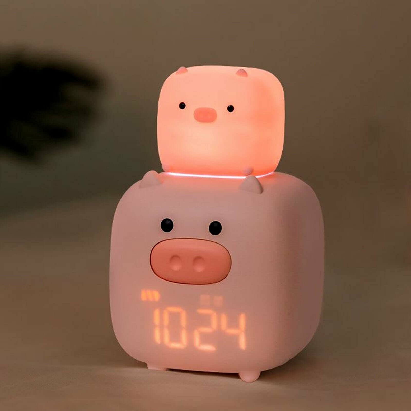 USB Digital Alarm Clock with Night Light - Cute Pink Desk & Bedside Clock for Kids, Girls, Boys - Perfect for Bedrooms, Dorm Rooms, Nightstands (Gift Idea for Children)