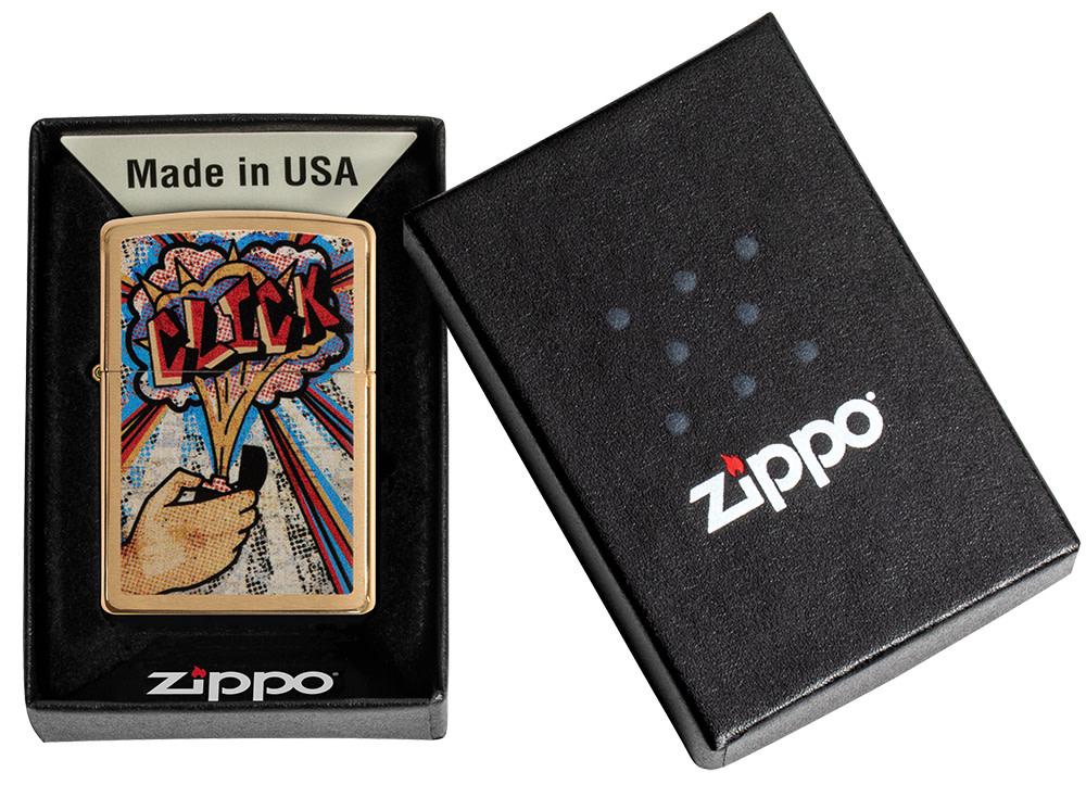 Zippo Classic Windproof Lighter with Iconic Click Design - Perfect for Camping, Hiking, and Outdoor Adventures