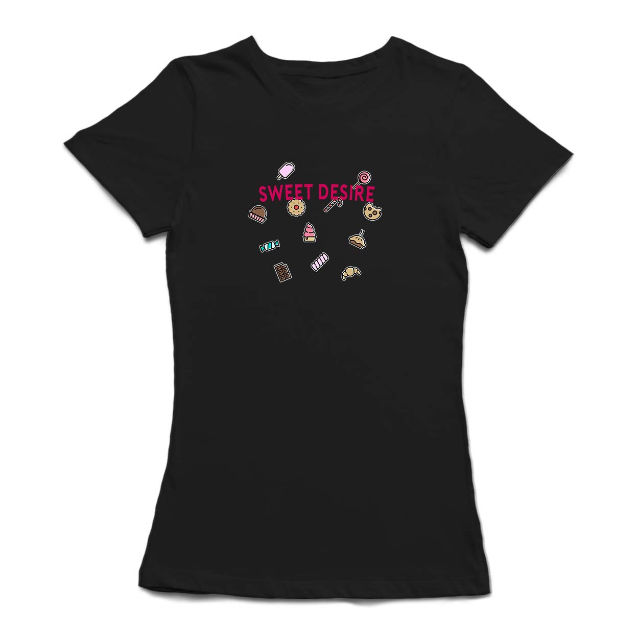 Smartprints Sweet Desire Candy and Cookies Women's Graphic T-Shirt - Cute Foodie Fashion for Casual Wear, Parties & Gifts