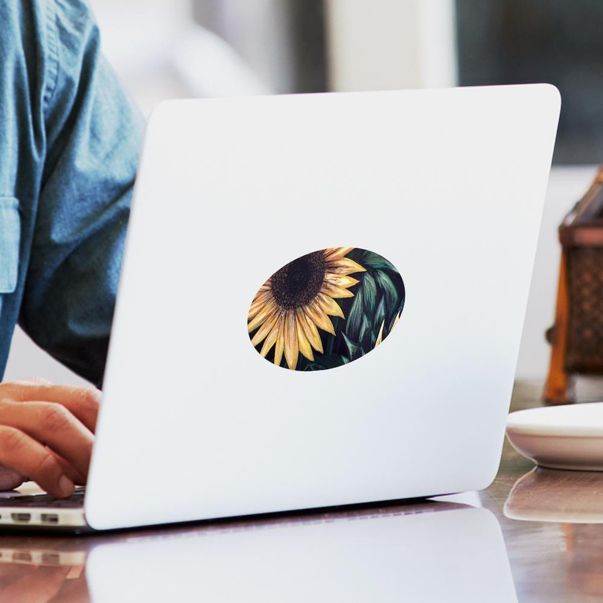 Sunflower Life Sticker Pack - 50 Oval Vinyl Decals for Laptops, Water Bottles & DIY Crafts - Waterproof & Durable Stickers for Scrapbooking, Journals & Personalization