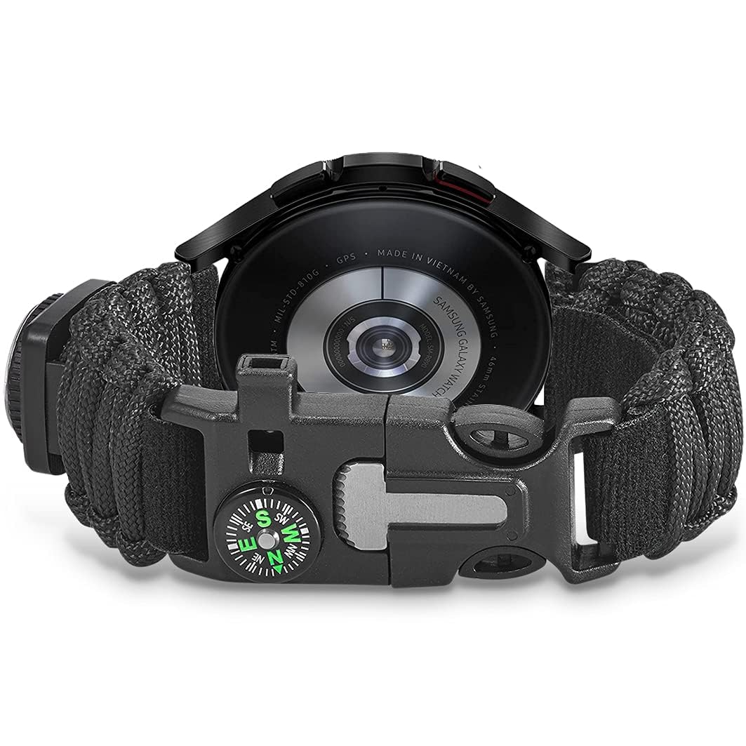 Galaxy Watch 6 Band - 20mm Paracord Strap for Outdoor & Survival