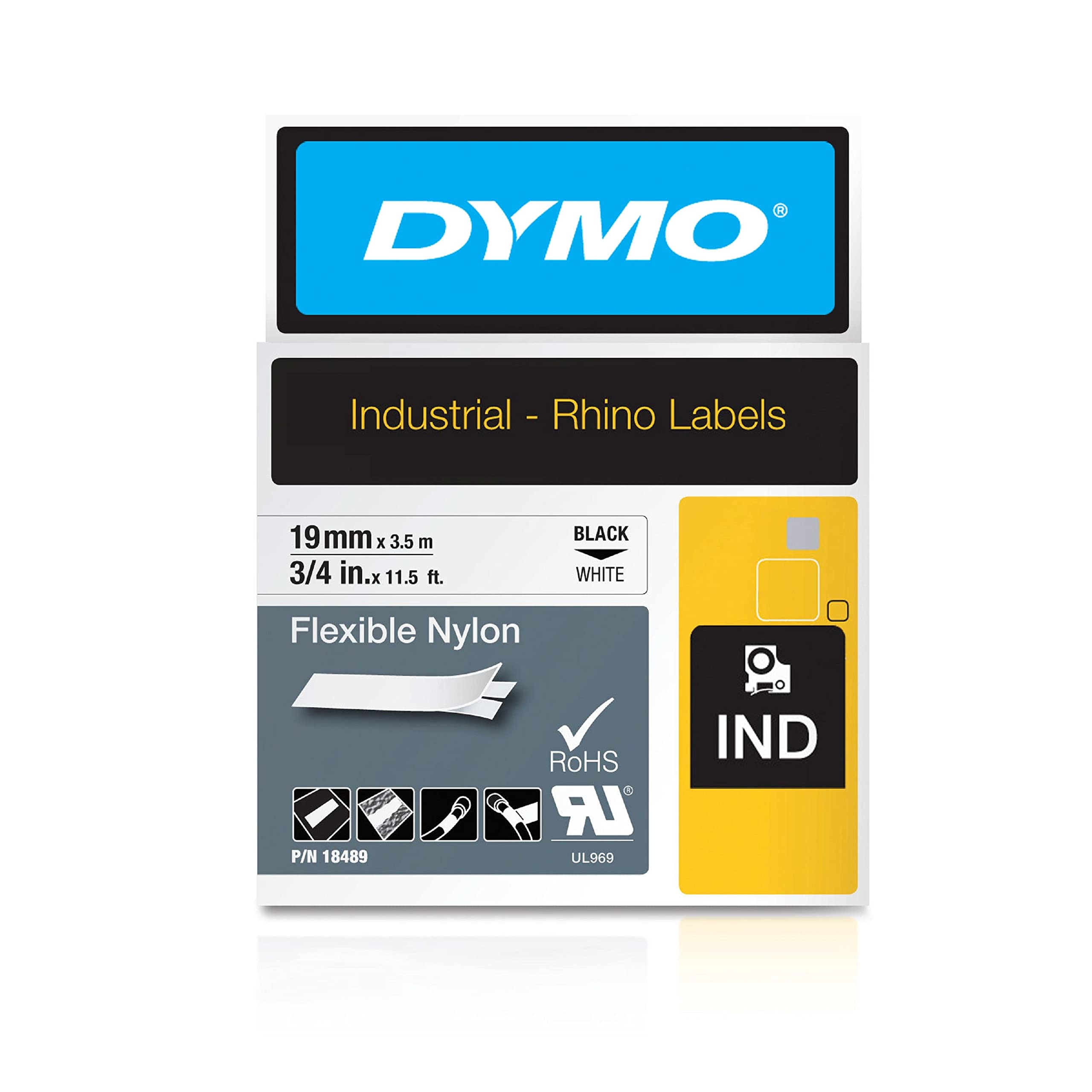 DYMO Industrial Nylon Labels 3/4