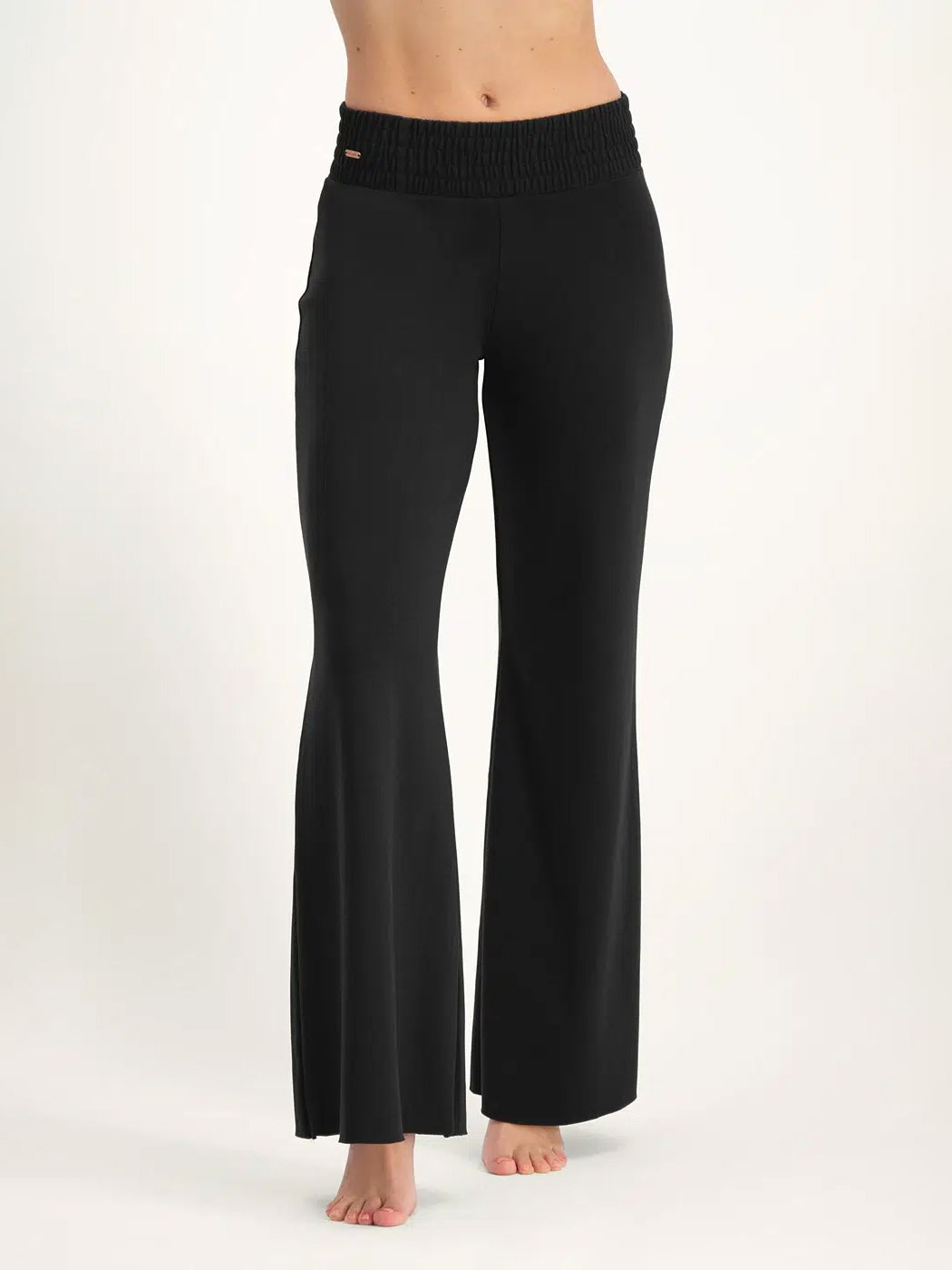 Urban Goddess Flow Wide Leg Yoga Pants - Onyx Black | High Waisted Stretchy Lounge Pants for Yoga, Pilates & Casual Wear