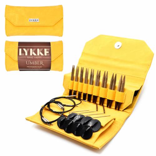 Lykke Umber 3.5 Interchangeable Circular Knitting Needle Set with Case - Perfect for Knitting Sweaters, Socks, and Hats at Home or On-The-Go