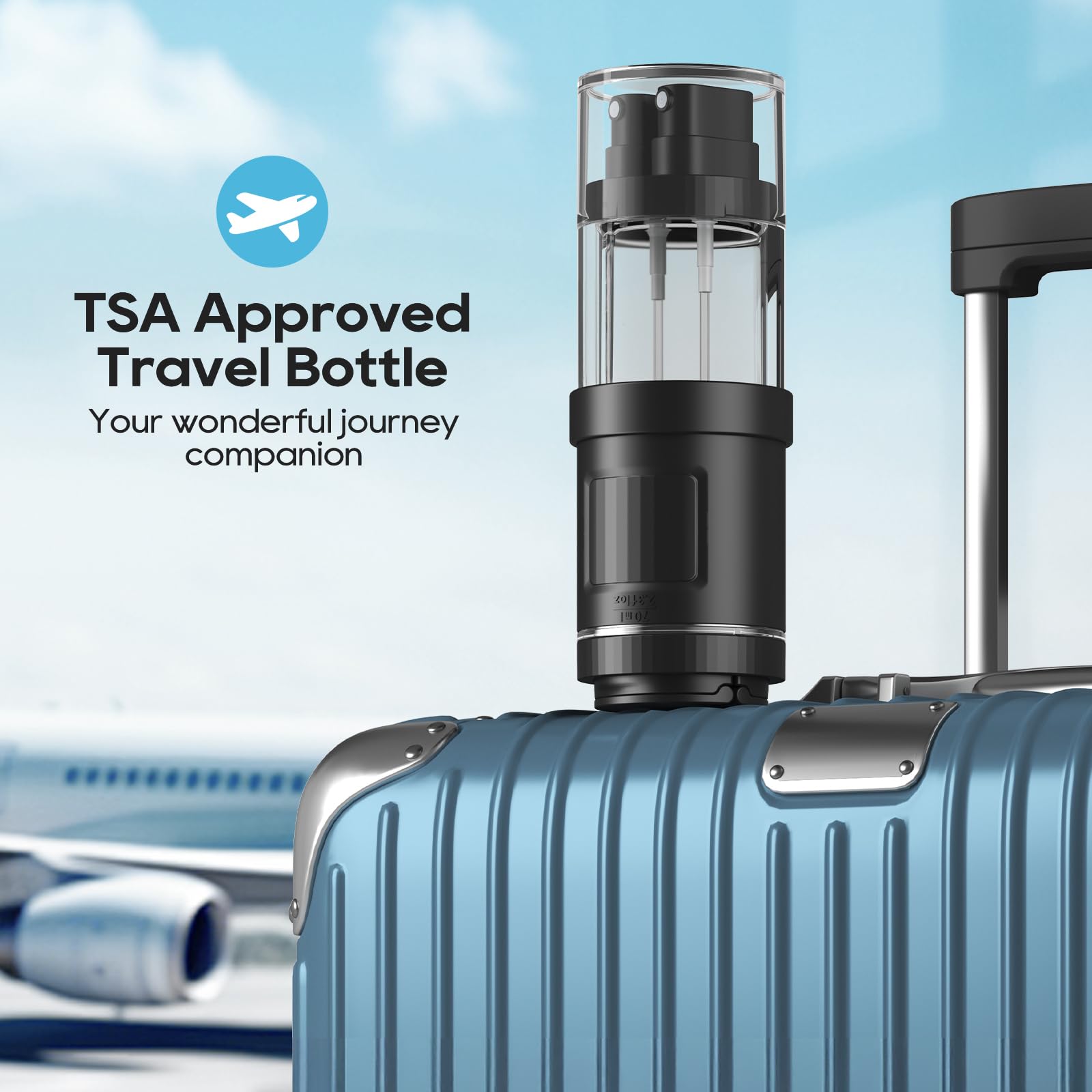 Morfone 4-in-1 TSA Approved Travel Bottle Set - Leak Proof Squeeze & Spray Bottles for Shampoo, Conditioner, Lotion & Liquids | Portable Toiletry Containers for Air Travel, Gym, Camping & Vacation (White)