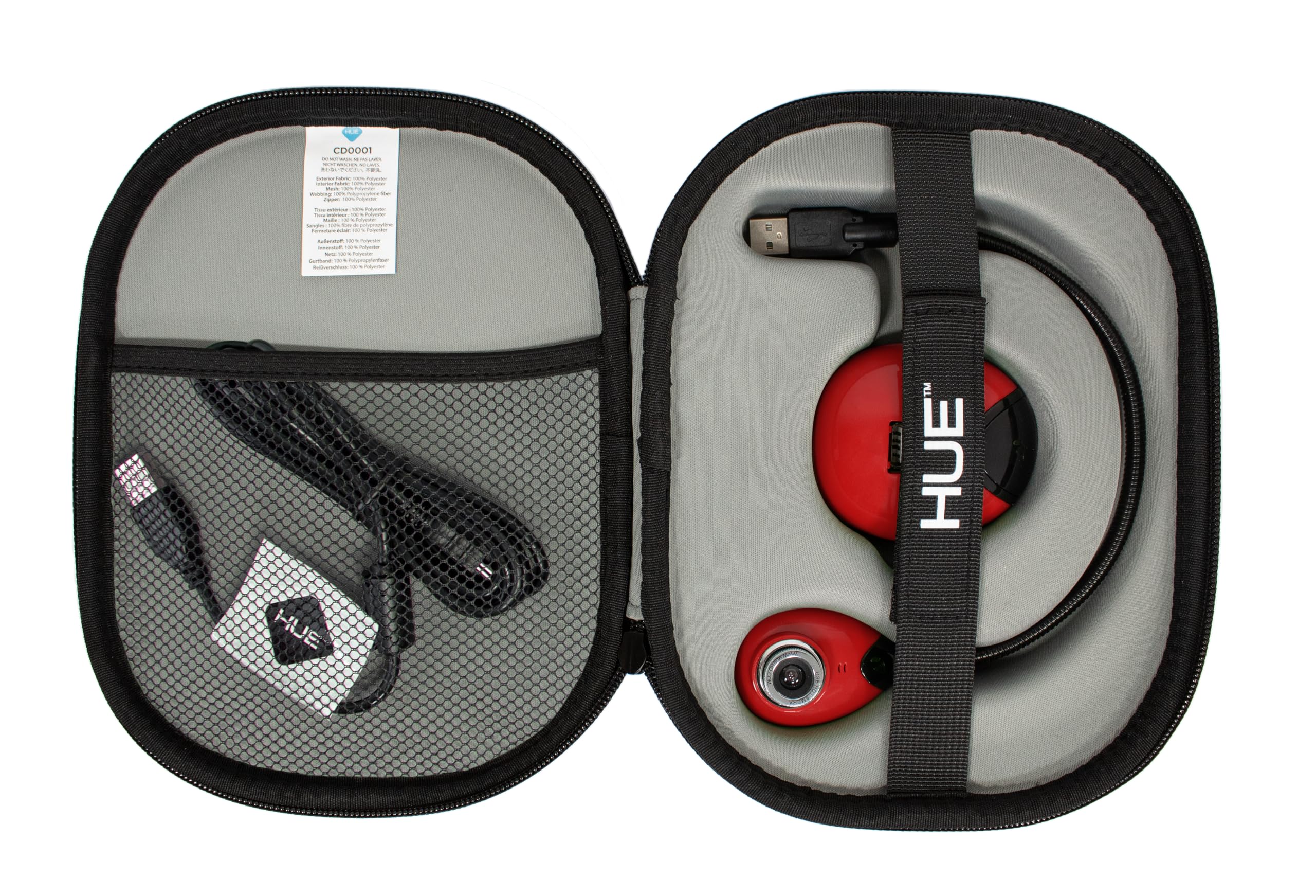 HUE HD Portable USB Camera & Visualizer with Carry Case (Red) - Perfect for Online Teaching, Video Conferencing, and Document Scanning