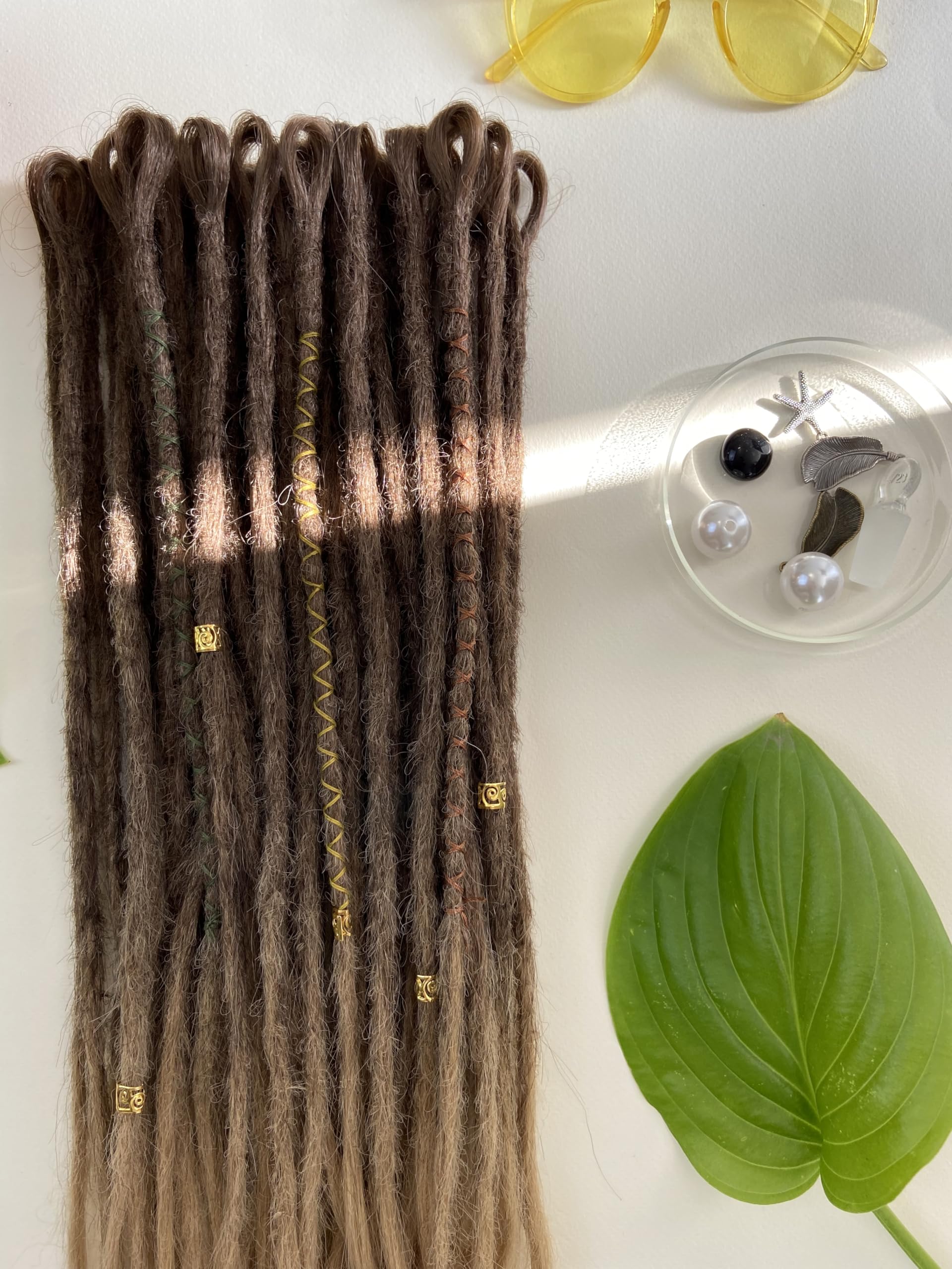 Ombre Beige Crochet Dreadlocks Extensions - 20 Inch Single Ended Dreads - Ready to Ship - Natural Wheat Hair Color - Perfect for Boho Hairstyles & Festival Looks