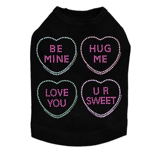 Sweet Candy Conversation Hearts Tank Top - Soft & Comfortable Women's Casual T-Shirt in Multiple Colors | Perfect for Valentine's Day, Parties & Everyday Wear