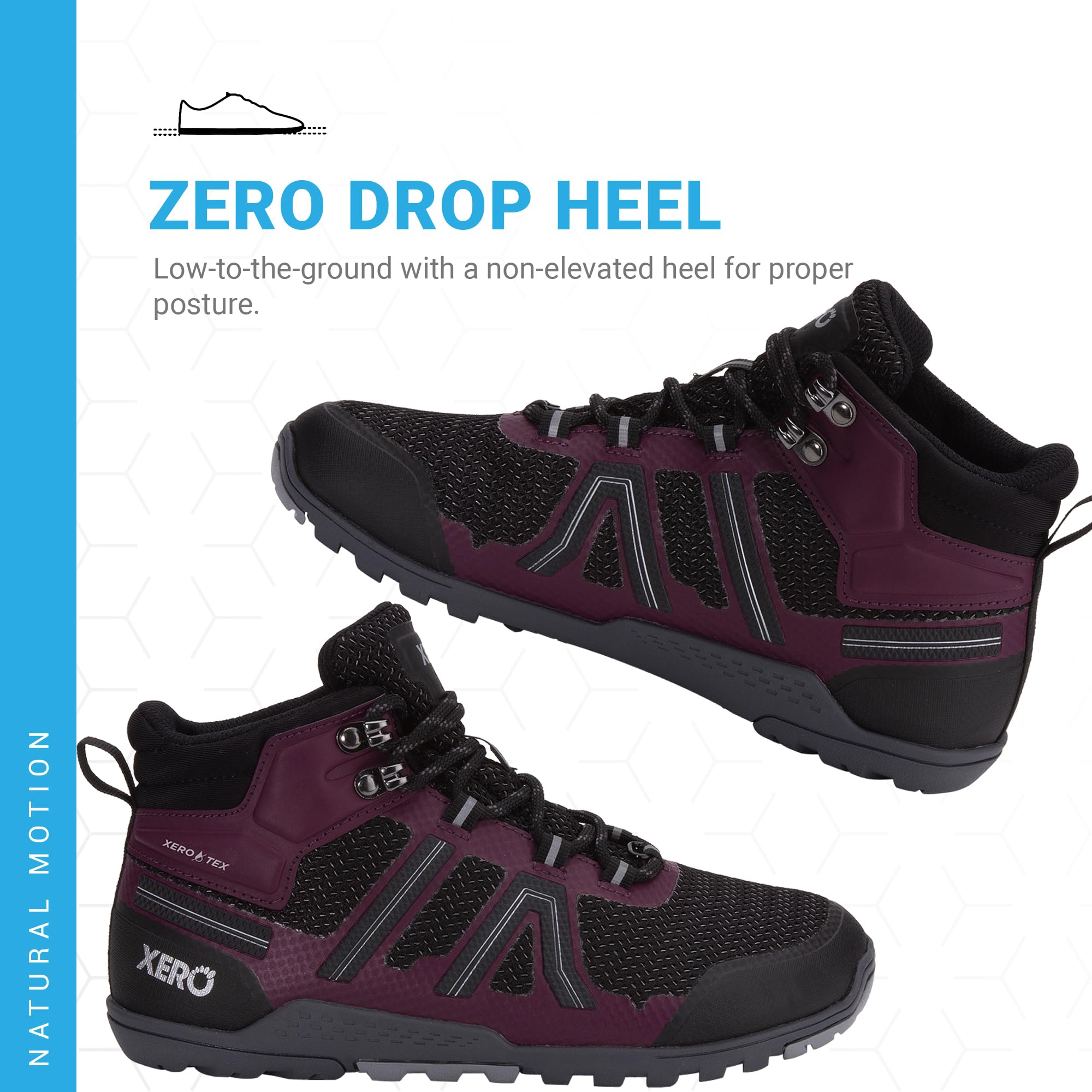 Xero Shoes Women's Xcursion Zero Drop Waterproof Hiking Boots - Lightweight Trail Shoes for Outdoor Adventures, Hiking & Backpacking