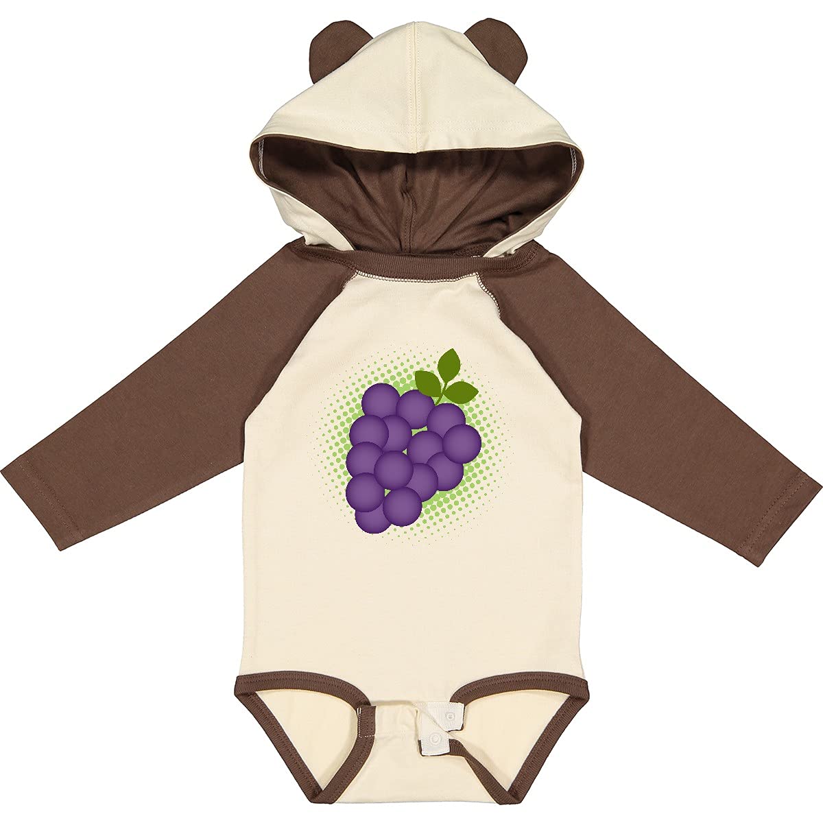 Inktastic Grapes Vineyard Fruit Grape Grower Long Sleeve Baby Bodysuit - Soft Cotton Creeper for Boys & Girls - Perfect for Vineyard Visits, Family Photos & Casual Outings