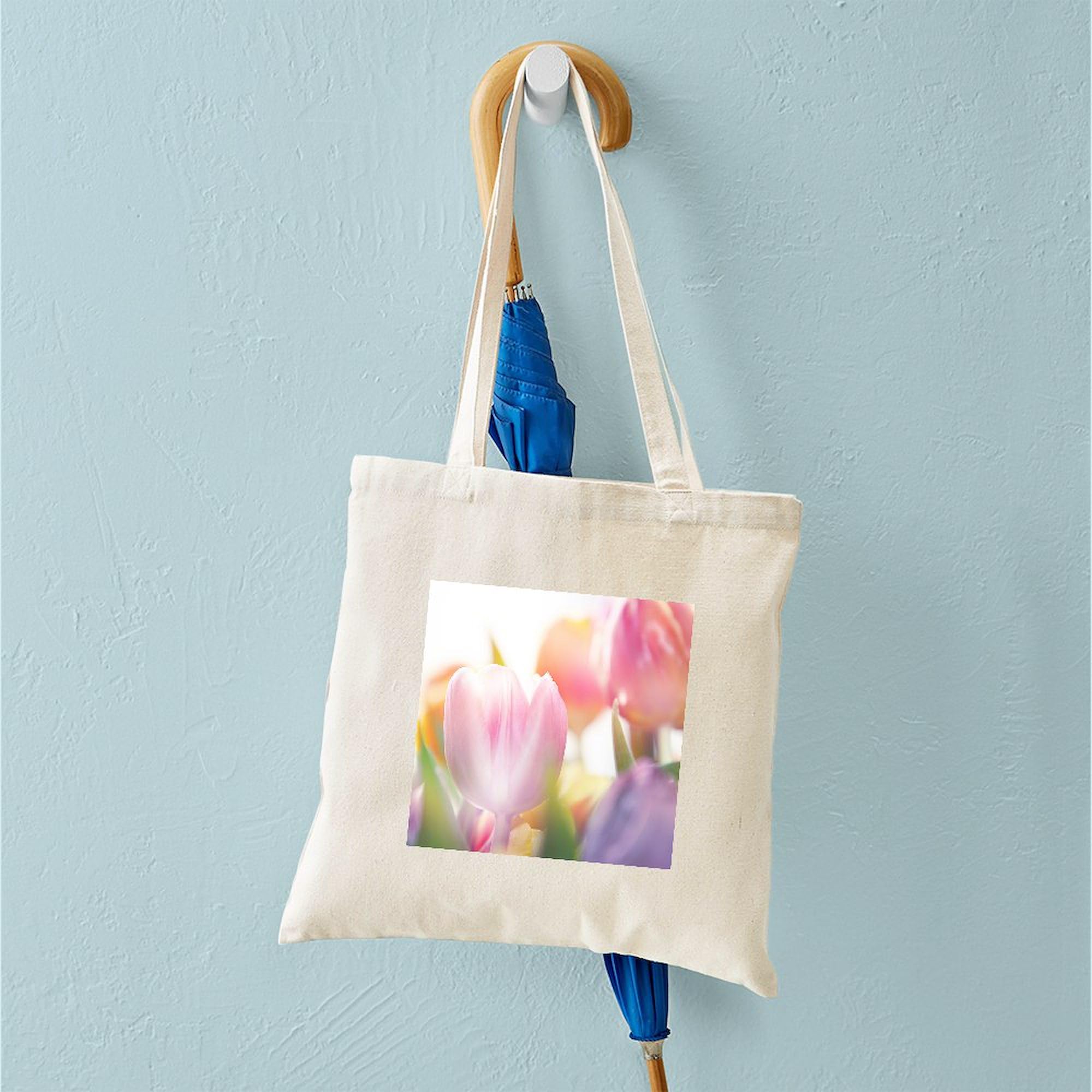 Beautiful Tulips Canvas Tote Bag - Eco-Friendly Reusable Shopping Bag for Groceries, Beach & Daily Use | Natural Cotton Tote with Floral Design