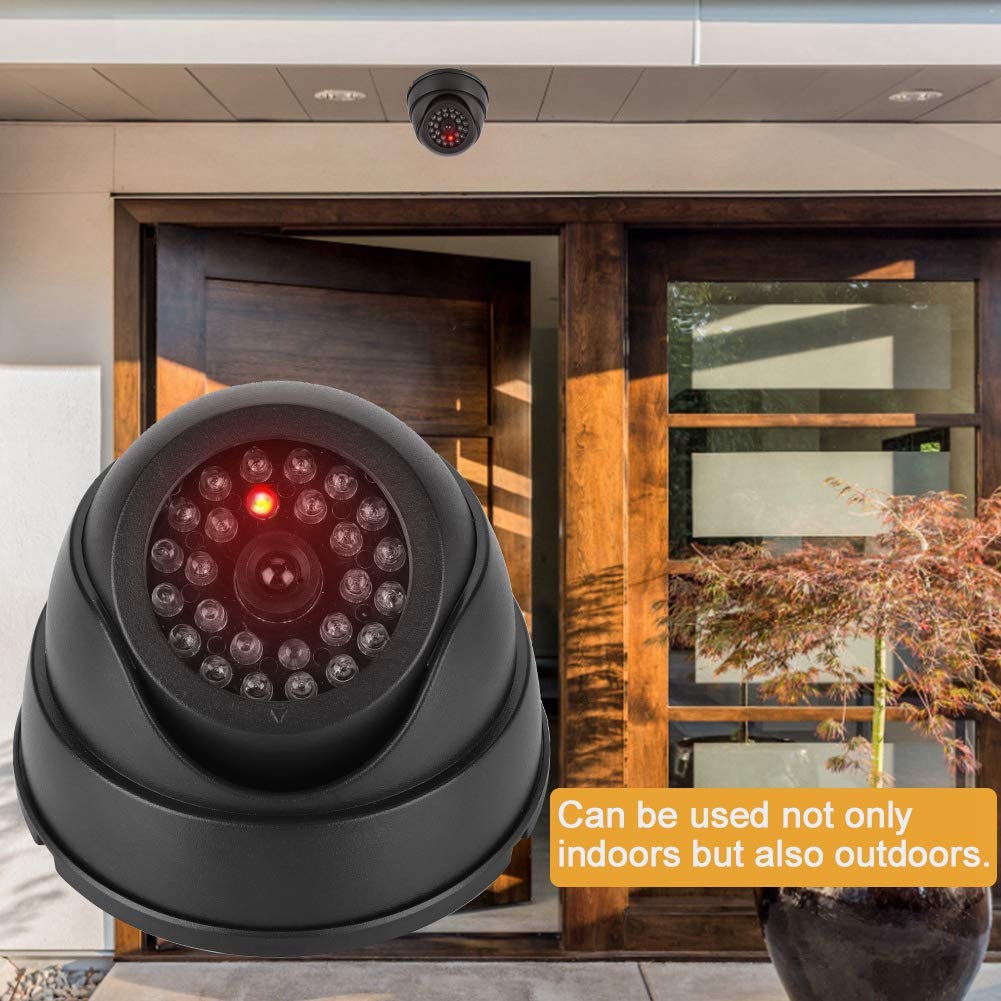 MR-18 Fake Dome Security Camera with 30 IR LEDs - Dummy CCTV Surveillance Camera for Outdoor Use - Ideal for Home, Office & Business Security Deterrent