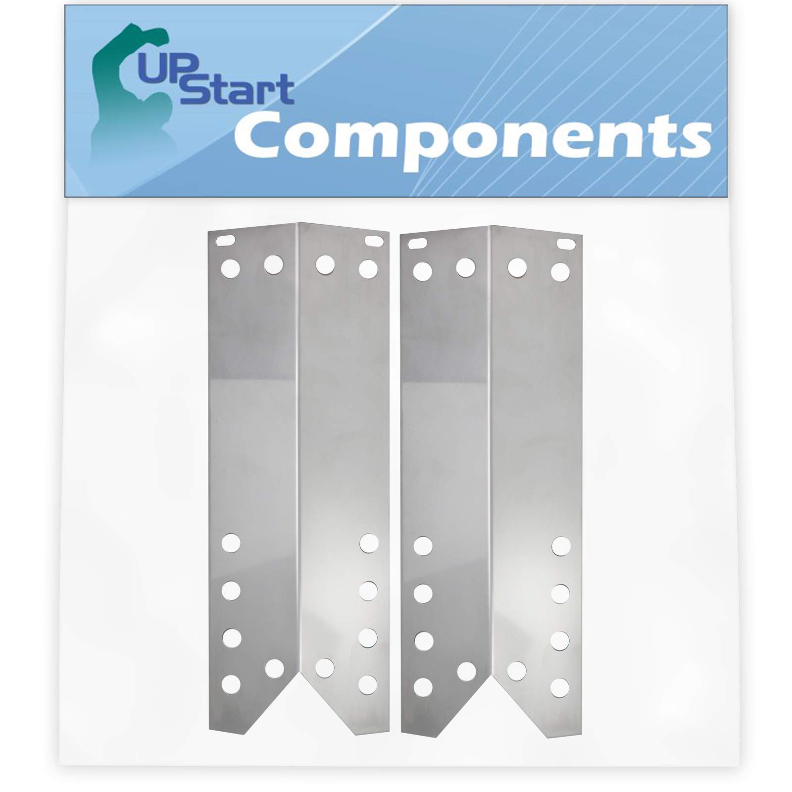 2-Pack Stainless Steel BBQ Grill Heat Shield Plate & Flame Tamer Replacement for Nexgrill 720-0549 - Compatible with 15 1/16