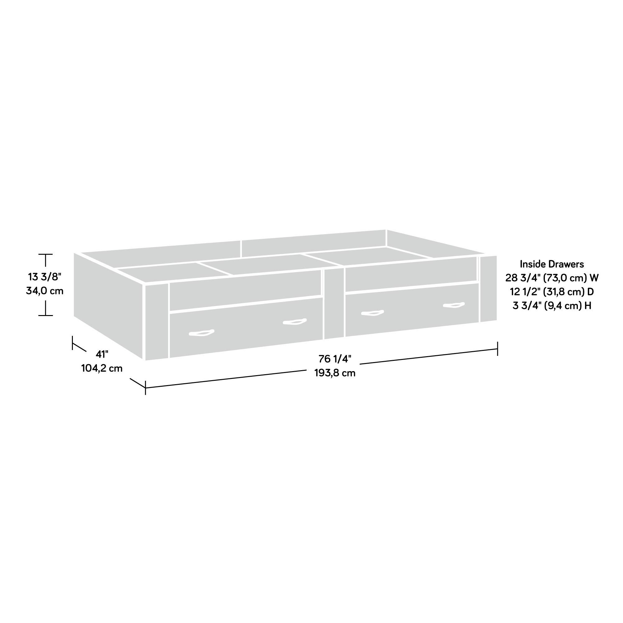 Sauder Beginnings Twin Size Platform Bed Frame with Storage Drawers in Cinnamon Cherry Finish - Perfect for Kids Rooms, Guest Bedrooms & Small Space Living