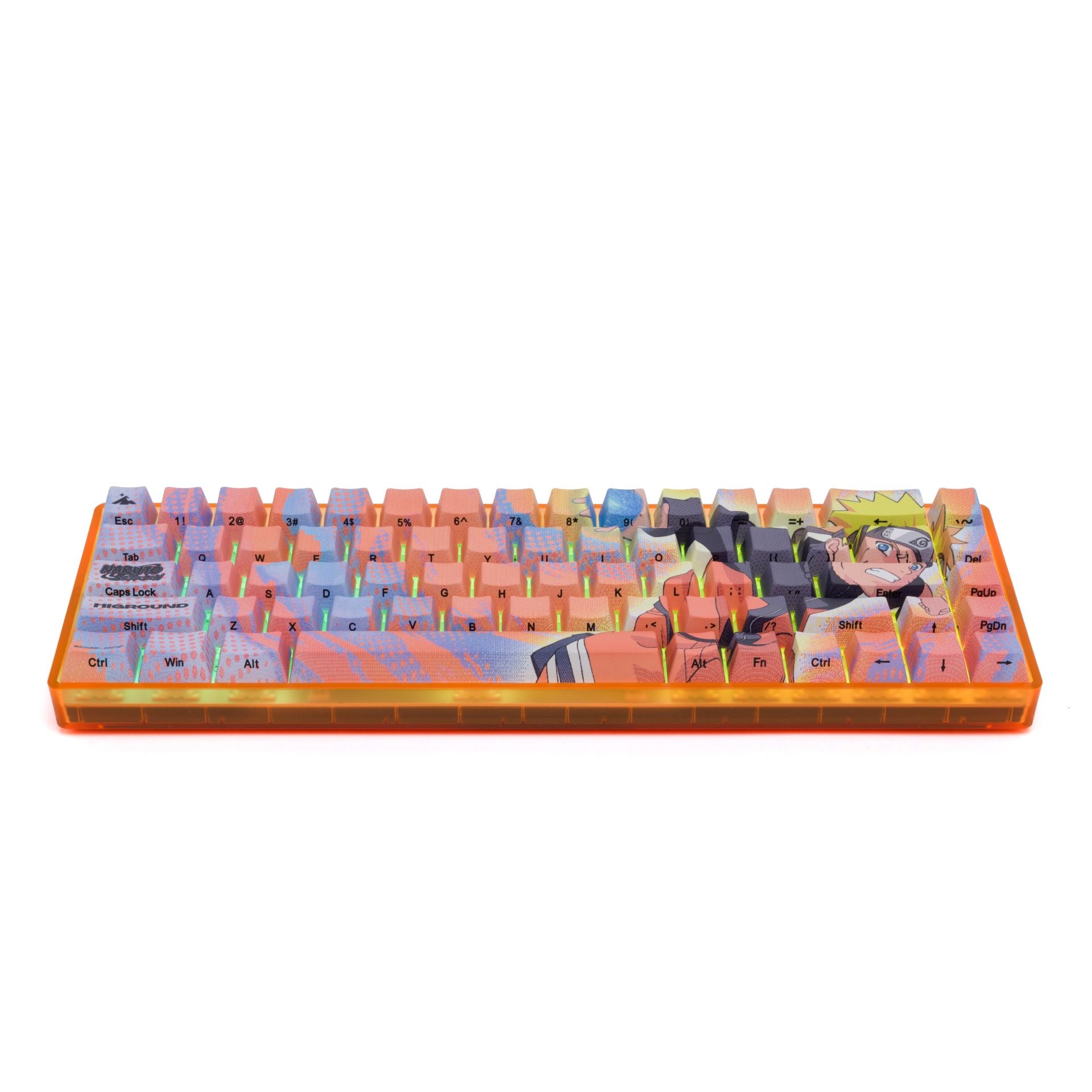 Naruto x HG Basecamp 65HE Mechanical Gaming Keyboard - Custom Anime Themed RGB Backlit for PC/Mac - Perfect for Gaming, Typing & Anime Fans Collection