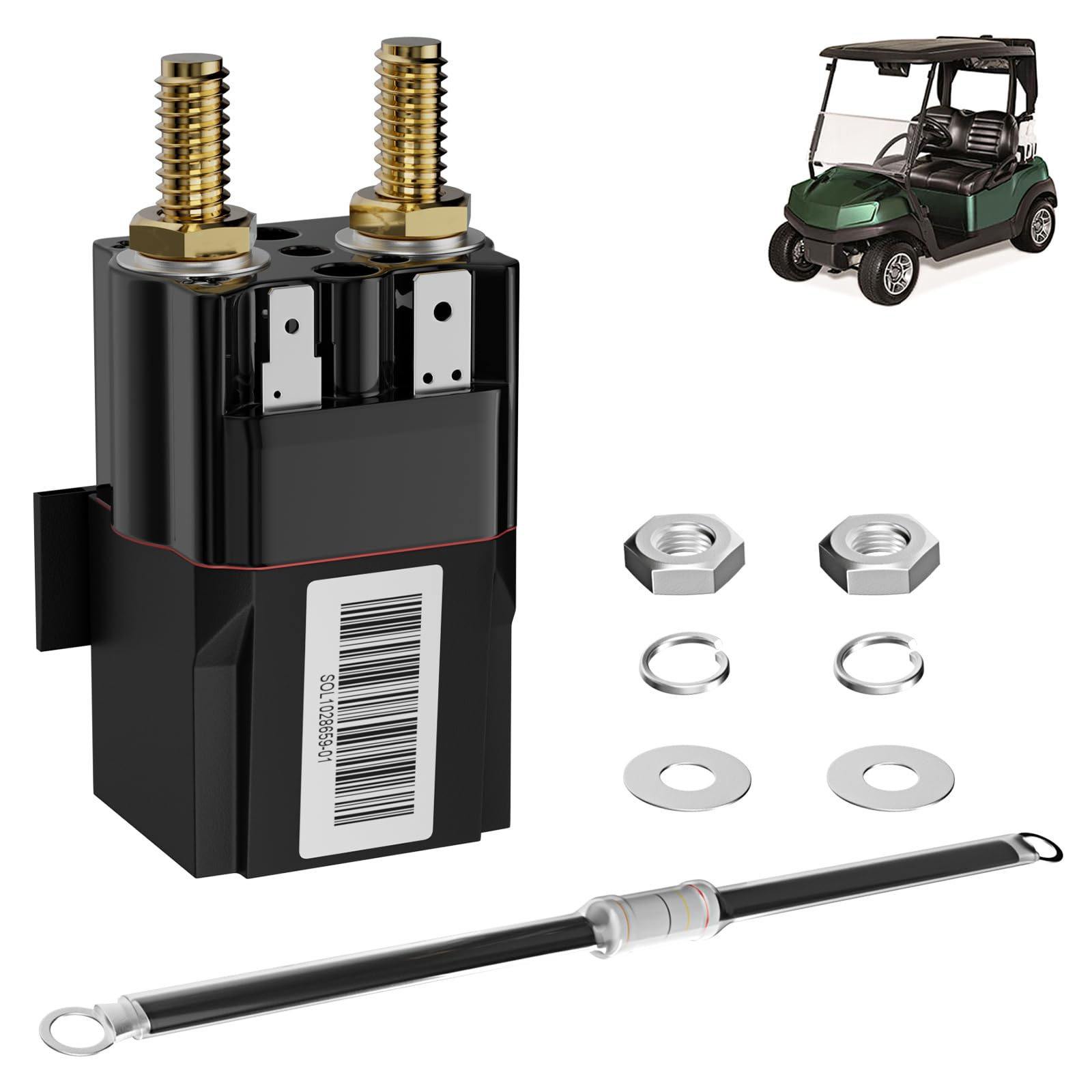 48V Club Car Golf Cart Solenoid - Albright 4 Terminal Replacement for 2018-Up Tempo & New Models (OEM #102865901, 1028659-01, SU60-2122P) - Perfect for Golf Course Maintenance & Neighborhood Electric Vehicles