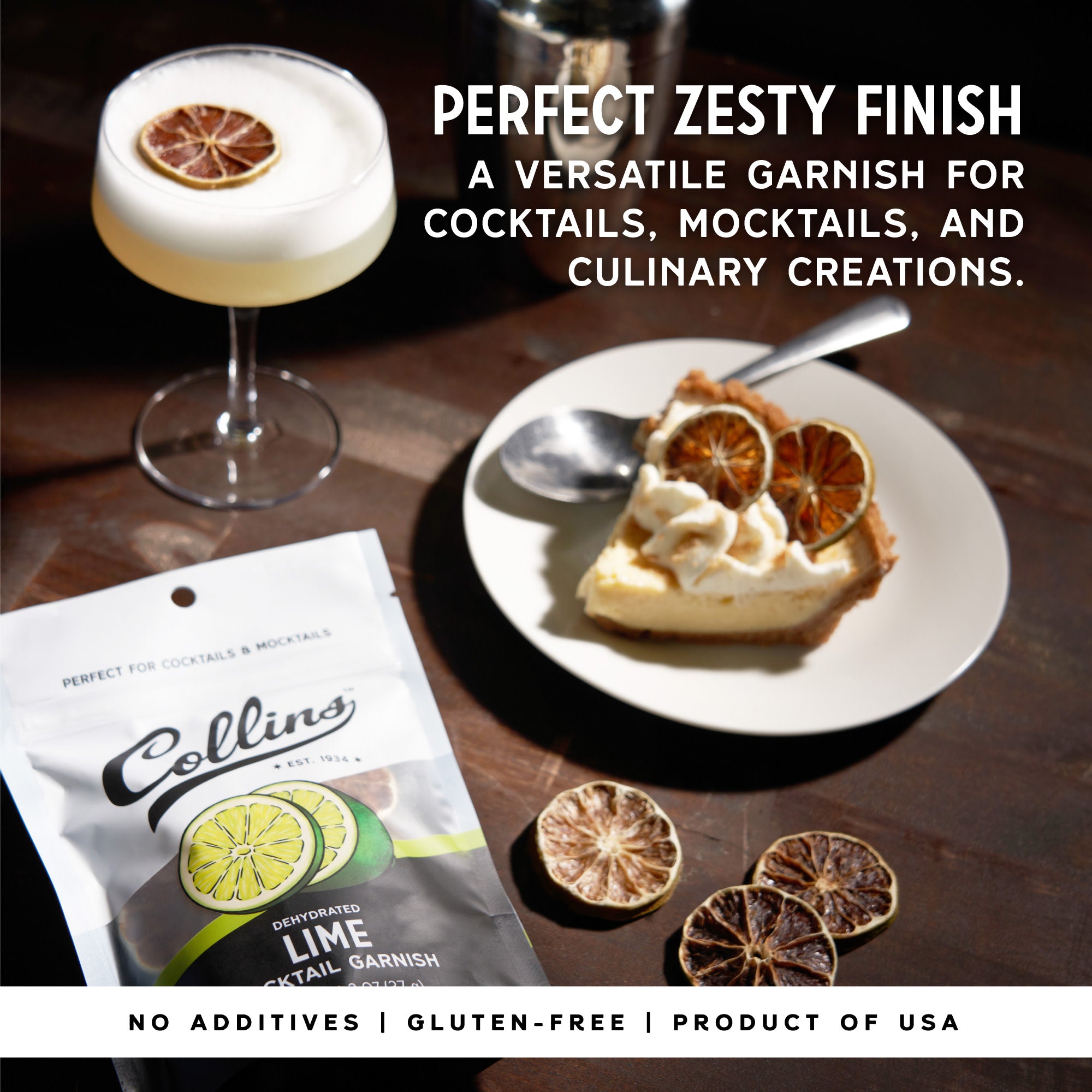 Premium Dehydrated Lime Cocktail Garnish - 1.3 oz | Perfect for Margaritas, Mojitos & Drink Decorations | Long-Lasting Bar Garnish for Cocktails & Beverages