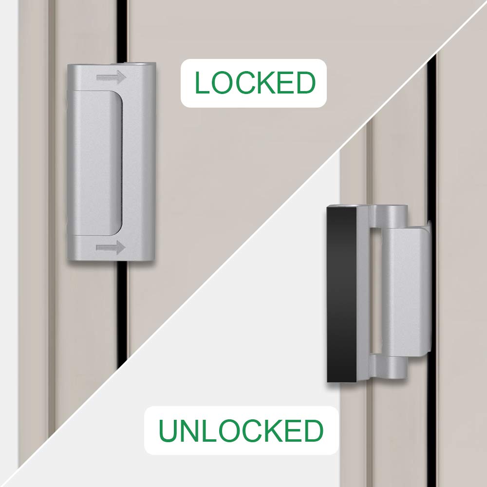 Upgraded Home Security Door Lock - Childproof & Heavy Duty 800 lbs Capacity for Inward Swing Doors | Extra Safety Latch for Apartments & Houses | Perfect for Front Doors, Bedrooms & Kids' Safety Protection