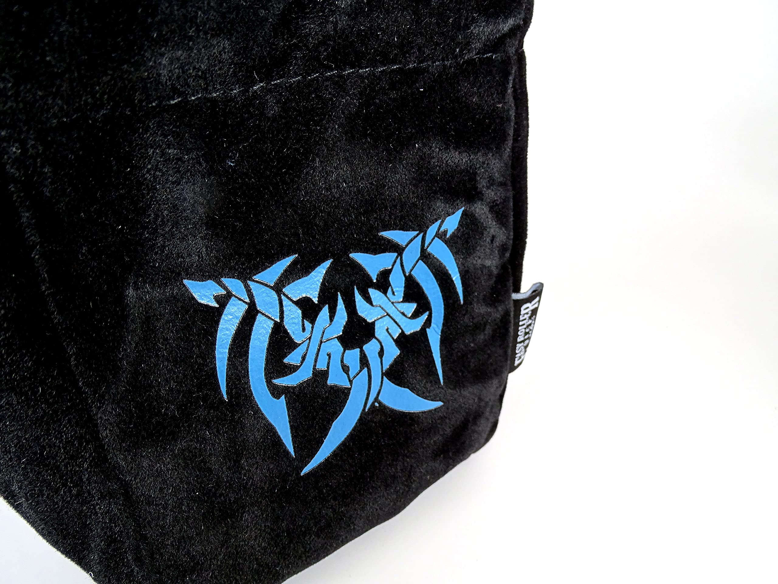 Reversible Large Microfiber Dice Bag for D&D - Self Standing Pouch Holds 250+ Polyhedral Dice with Drawstring Closure - Assassin's Blades Design - Perfect for Tabletop RPG Games & Dice Storage