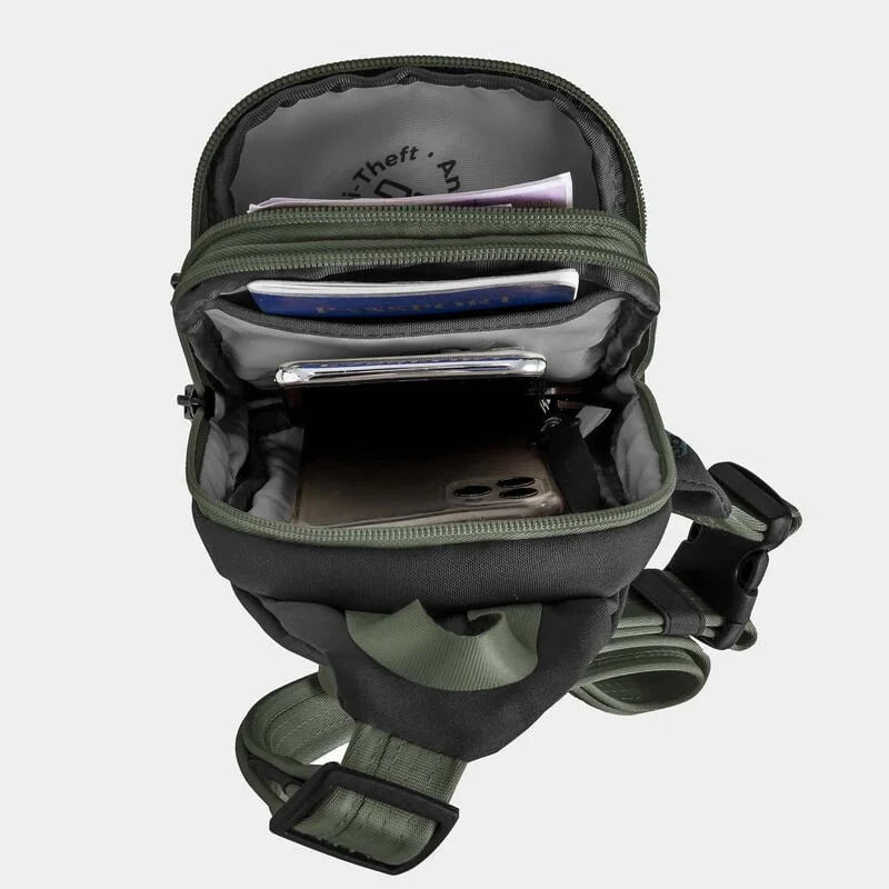 Travelon The Voyages Anti-Theft Compact Sling Bag - Secure Crossbody Purse for Travel, Commuting & Everyday Use