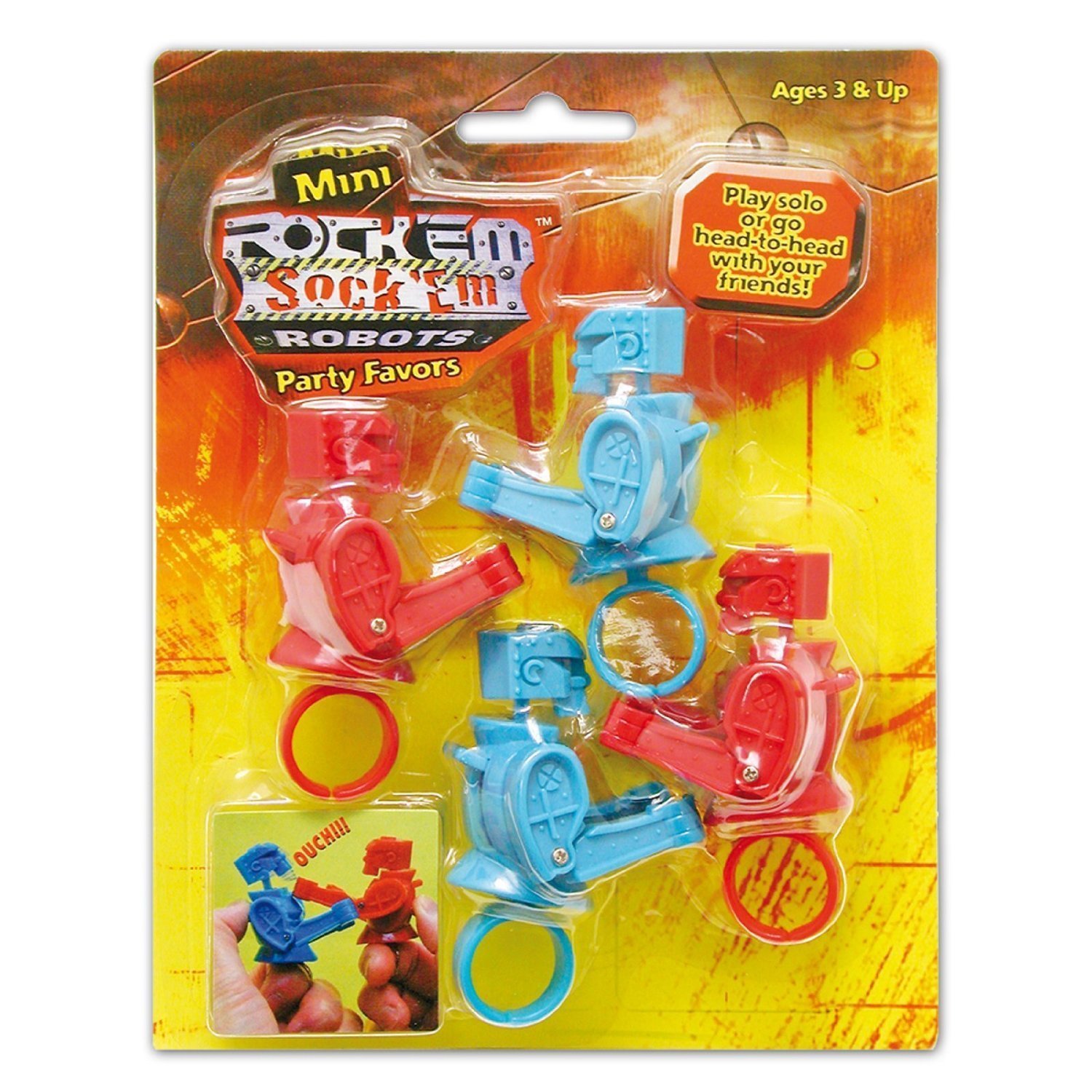 Rock Em Sock Em Mini Game Set - 4 Pack Fun Boxing Toy for Kids | Perfect for Birthday Parties, Family Game Nights & Indoor Activities