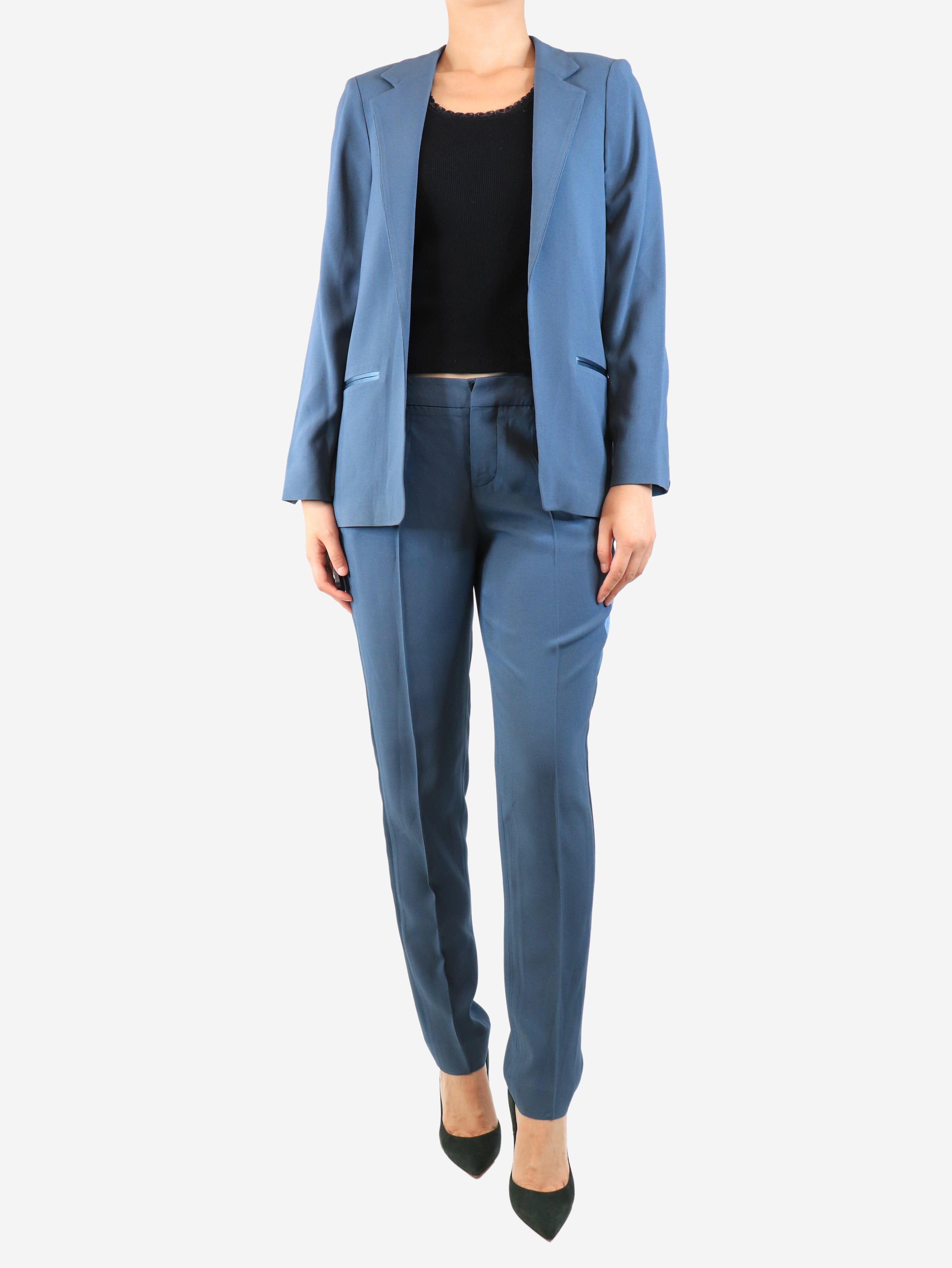 Stylish Blue Two Piece Suit Set for Women - UK Size 10 | Formal Office Wear & Business Attire for Professional Women