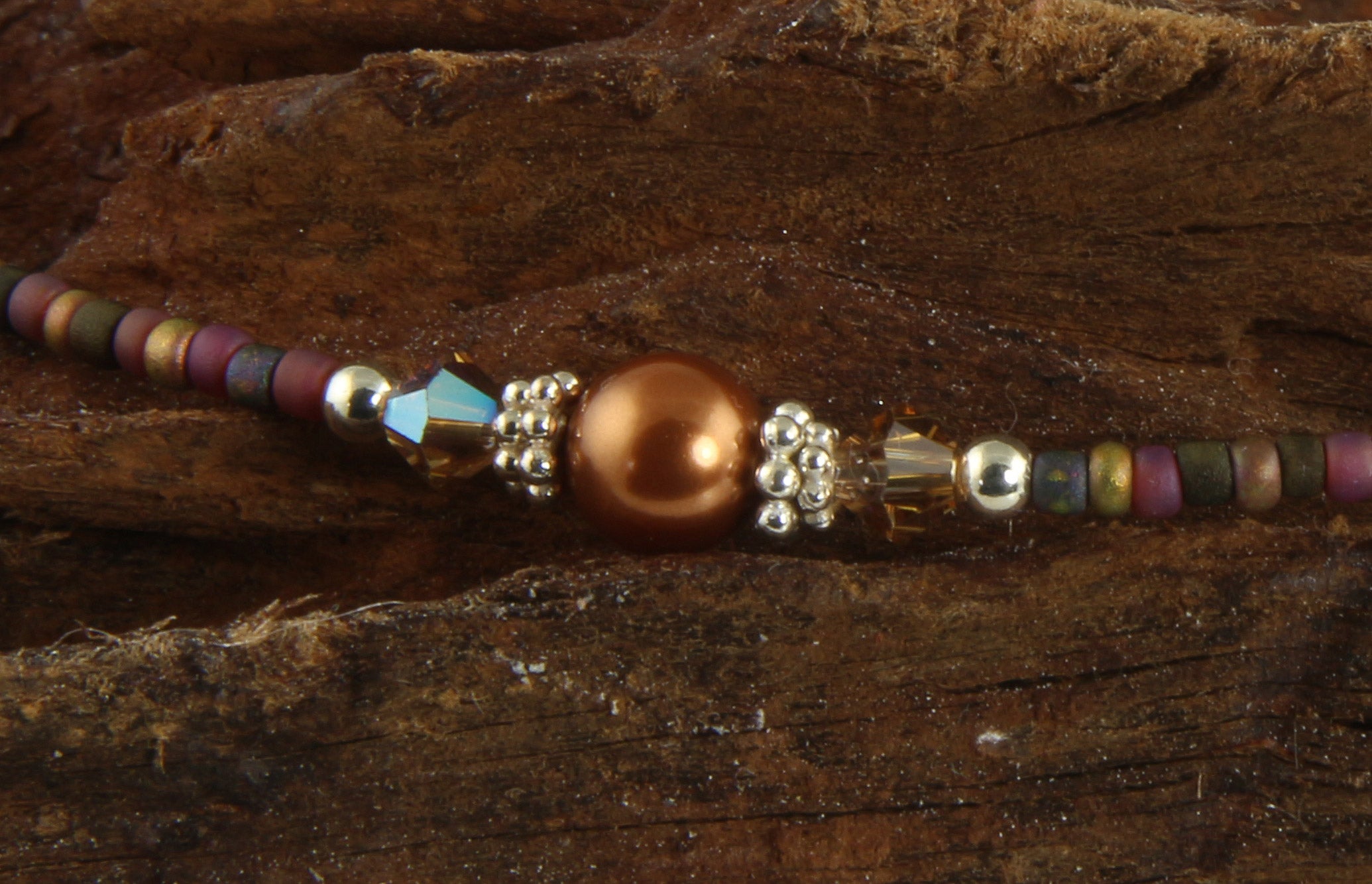 Elegant Autumn Brown Pearl Beaded Anklet - Boho Chic Ankle Bracelet for Women, Handmade Jewelry Gift for Her | Perfect for Beach Weddings, Summer Outfits & Boho Fashion